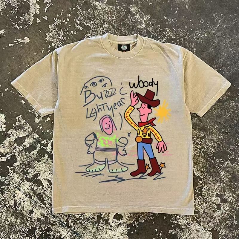 Japanese Brand × Vintage Beige street retro western cowboy print tee y2k Size US L / EU 52-54 / 3 - 1 Thumbnail