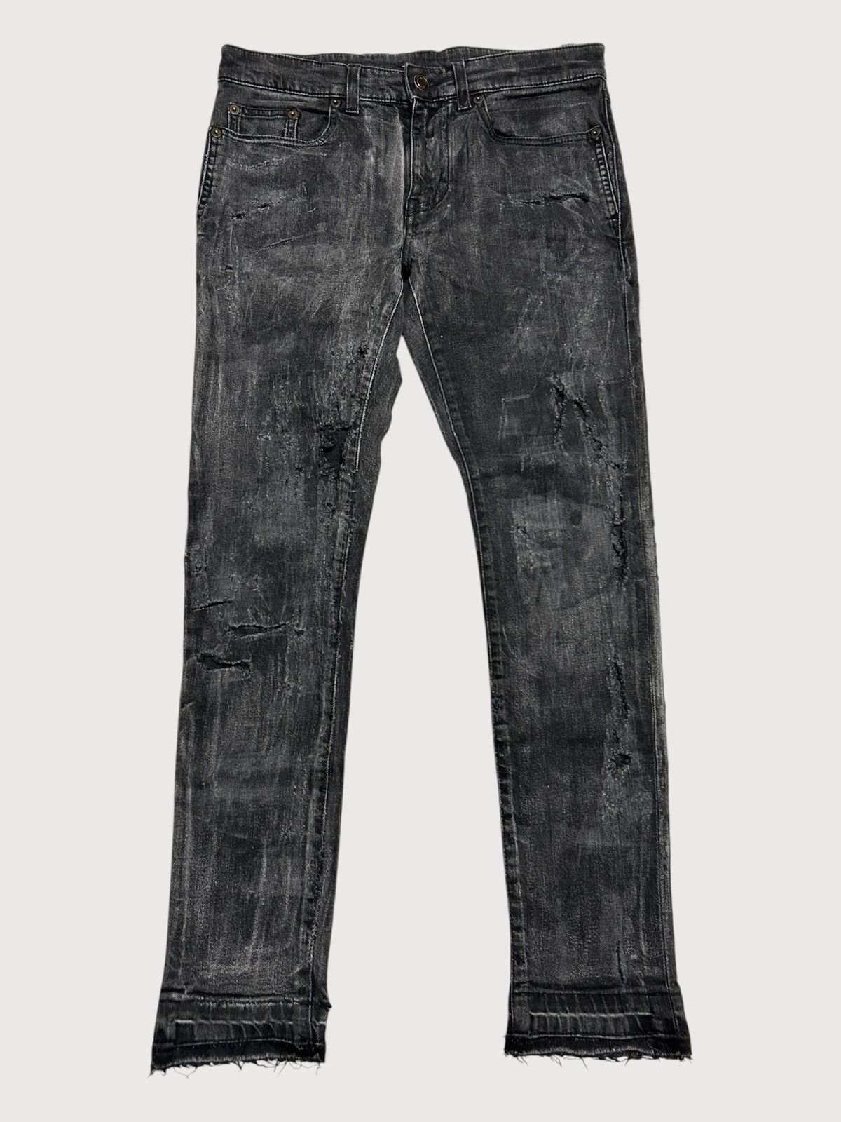 Saint Laurent Paris FW2018 D02 Distressed Waxed Denim Size US 30 / EU 46 - 1 Thumbnail