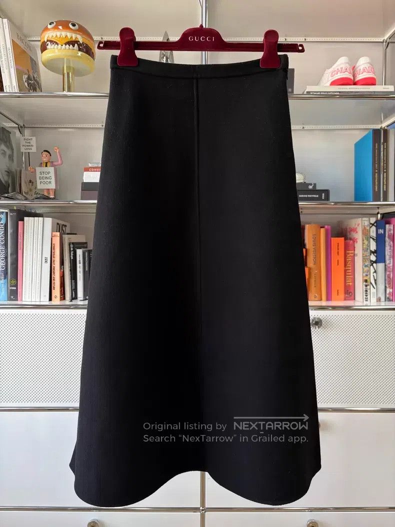 Dior Dior Black wool A-shaped skirt Size 24" / US 00 / IT 34 - 1 Thumbnail