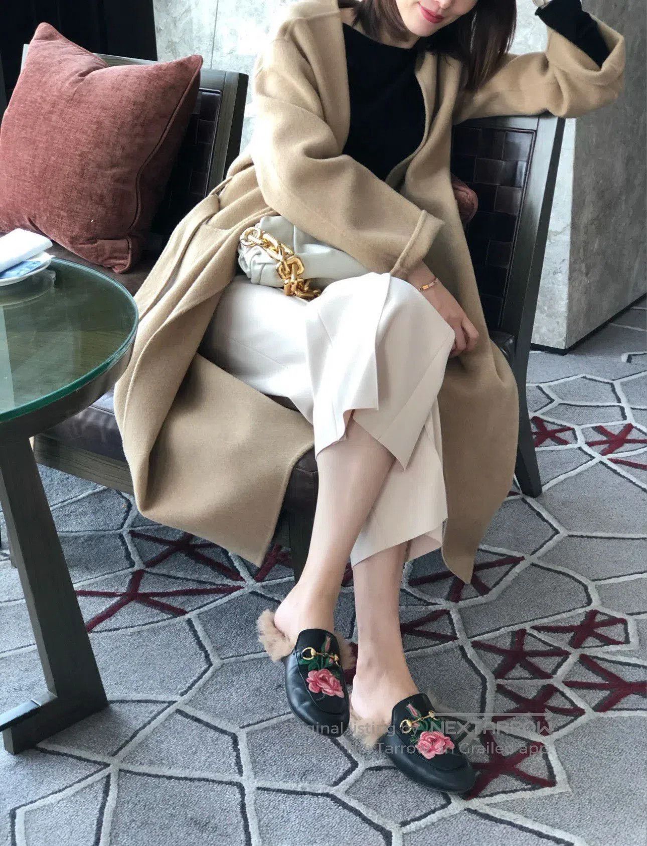 Gucci Gucci Floral Embroidered Fur Slippers. Size US 4 / IT 34 - 7 Thumbnail