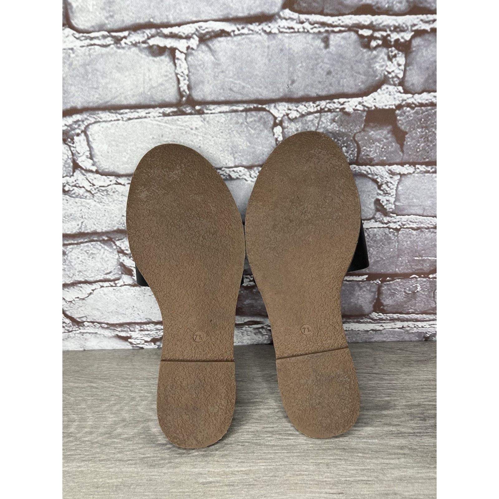 Madewell Madewell The Boardwalk Post Slides Black Leather Sandals Wom Size US 7.5 / IT 37.5 - 8 Thumbnail