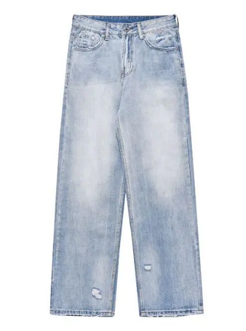 Japanese Brand Yuko Japanese retro simple washed light color ripped jeans Size US 32 / EU 48 - 5 Thumbnail