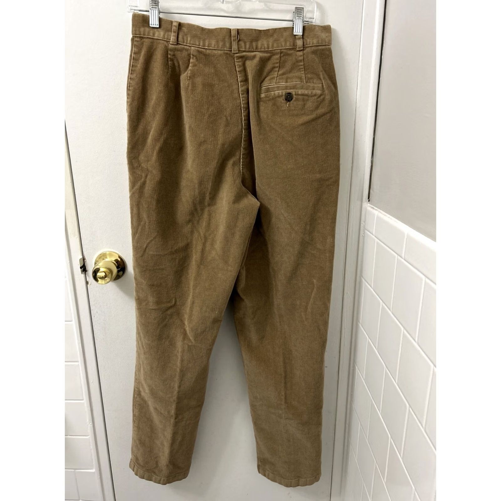 Vintage LL Bean Corduroy Pants Womens Sz 10 30x30 Brown YKK Pockets Trousers Khakis Regular Solid 90s City Preppy Mens Womens Girls Boys Size 32" / US 10 / IT 46 - 6 Thumbnail