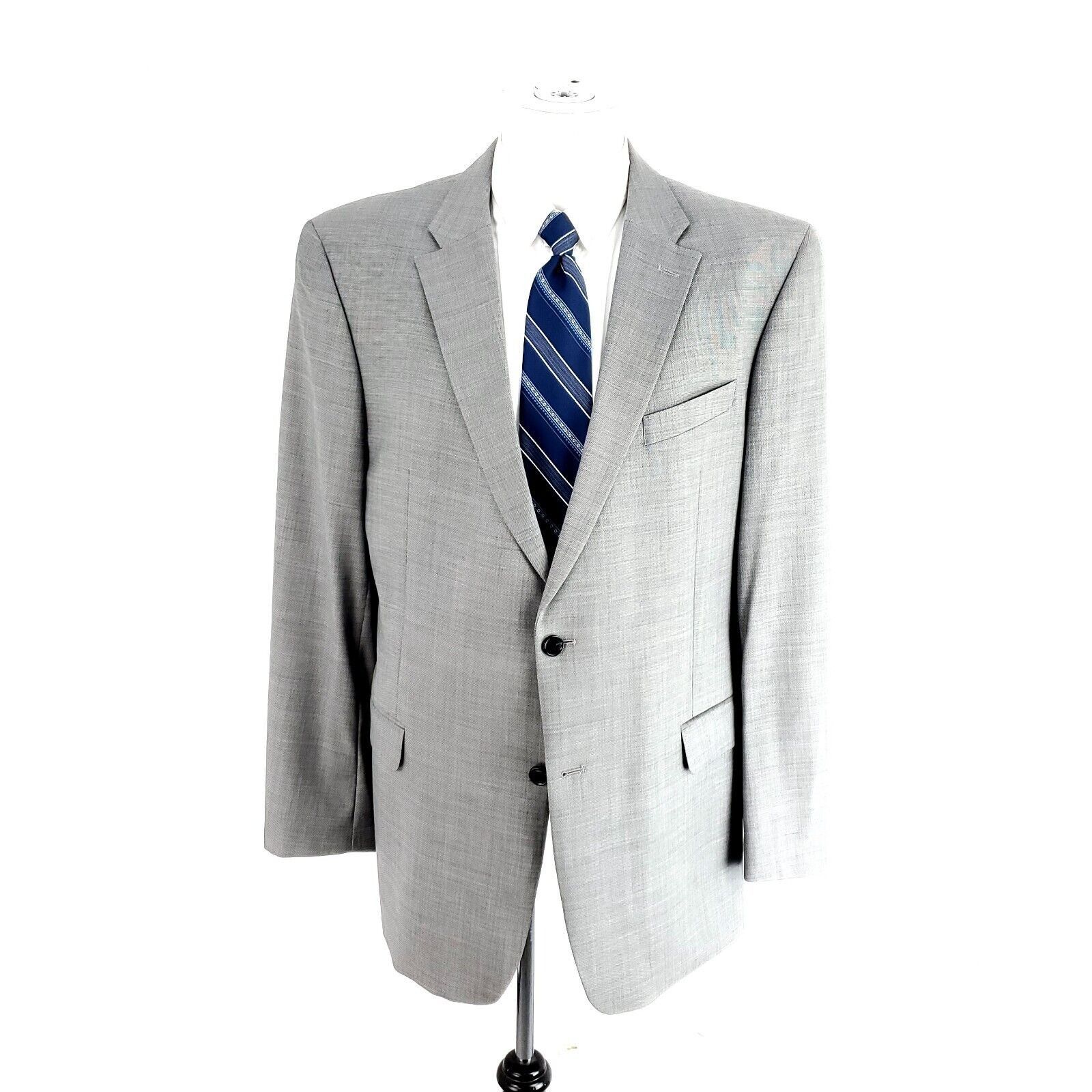 Tommy Hilfiger Tommy Hilfiger Wool 2 Button Blazer 38L Gray Sharkskin Size 38L - 3 Thumbnail