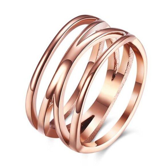 Other (Size 9) 18K Rose Gold Plated Stainless Steel Fashion Ring Size ONE SIZE - 1 Thumbnail