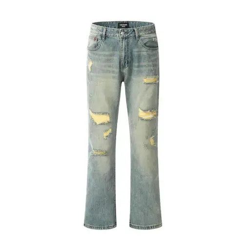 Jean Wide-leg washed straight whisker ripped cargo flared jeans Size US 32 / EU 48 - 2 Thumbnail