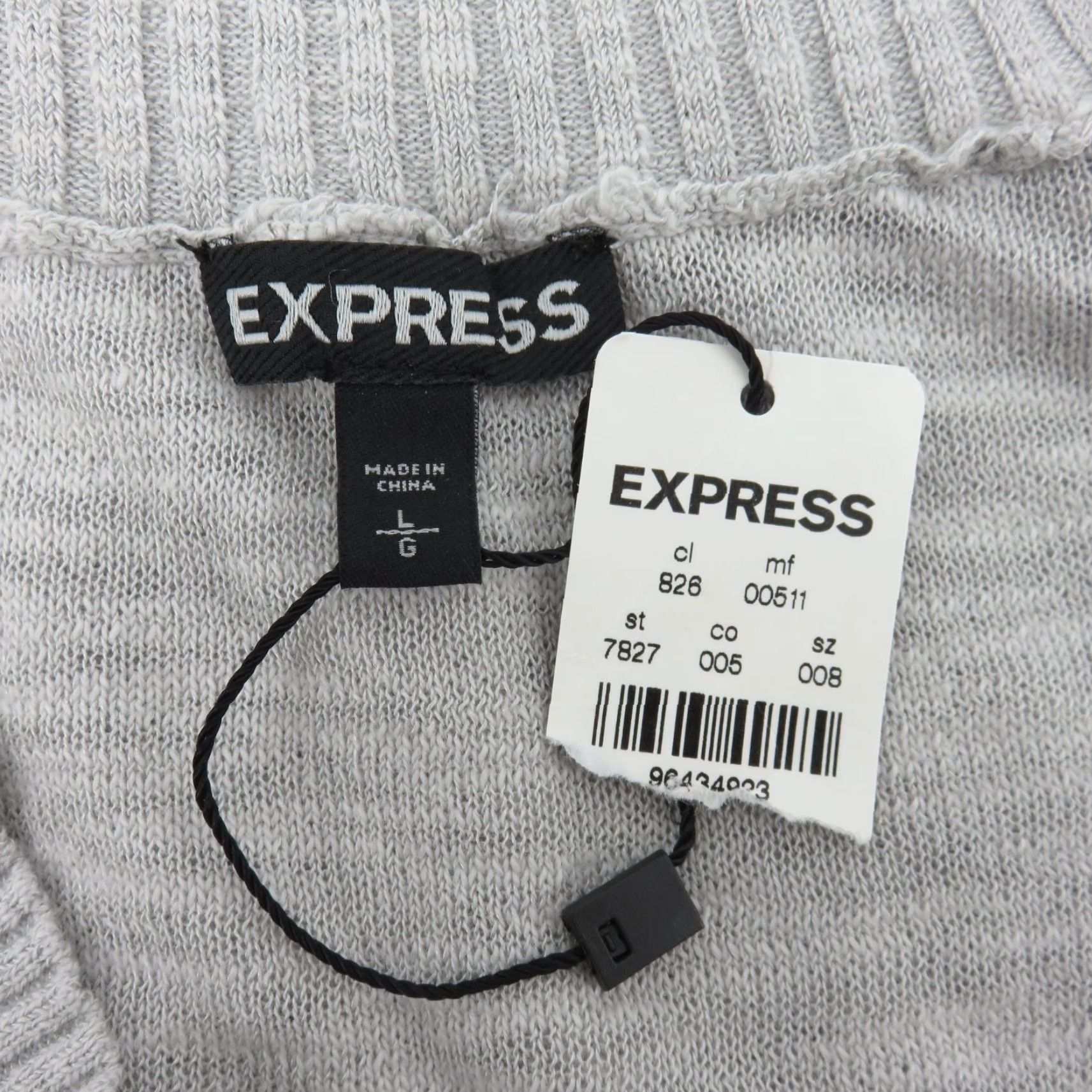 Express Express Women Large Ribbed Gray Burnout Long Sleeve Pullover Sweater NEW Size L / US 10 / IT 46 - 7 Thumbnail