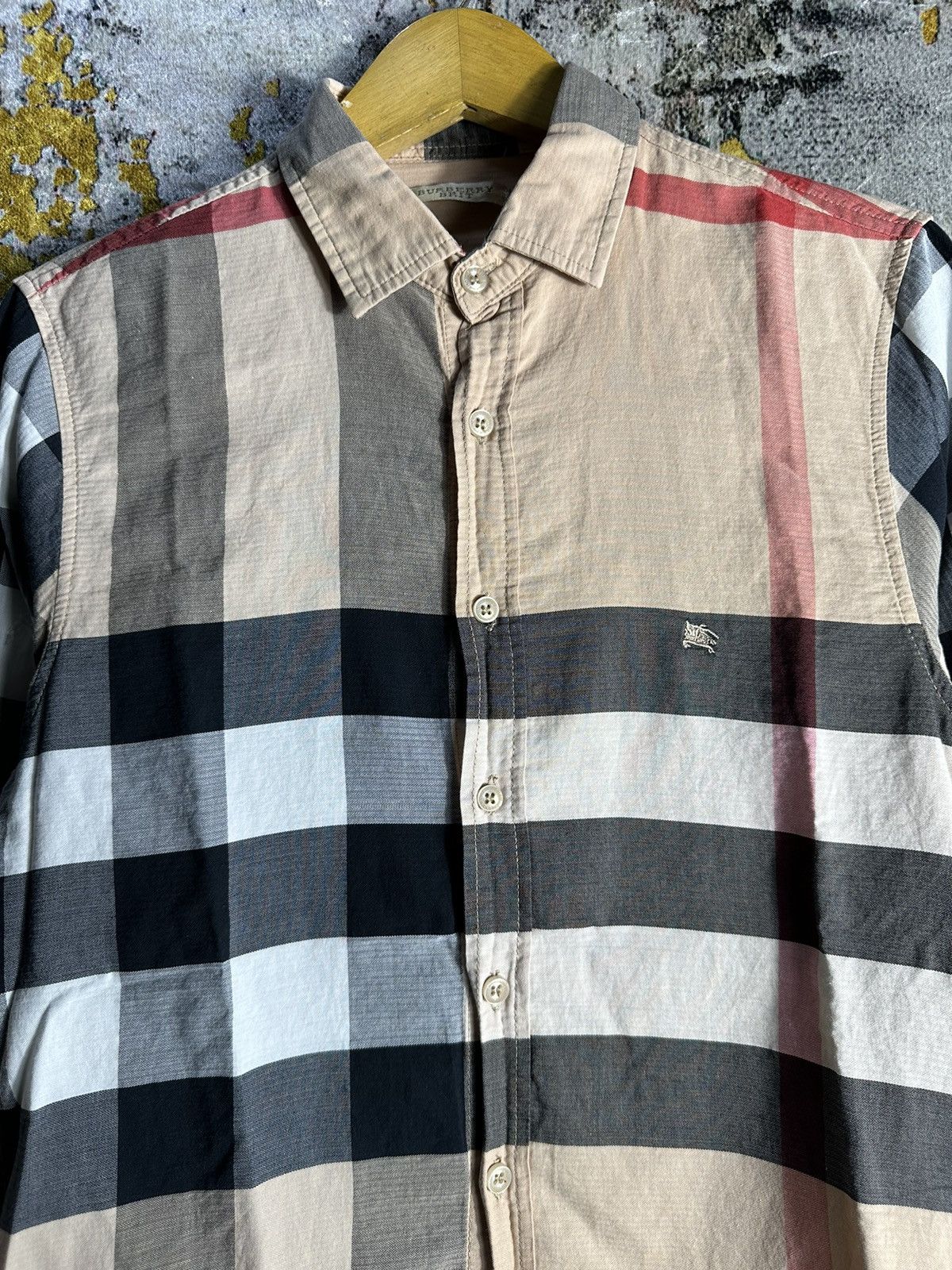 Burberry × Vintage Distressed Burberrys Plaid Novacheck Long Sleeve Shirt Size US M / EU 48-50 / 2 - 3 Thumbnail