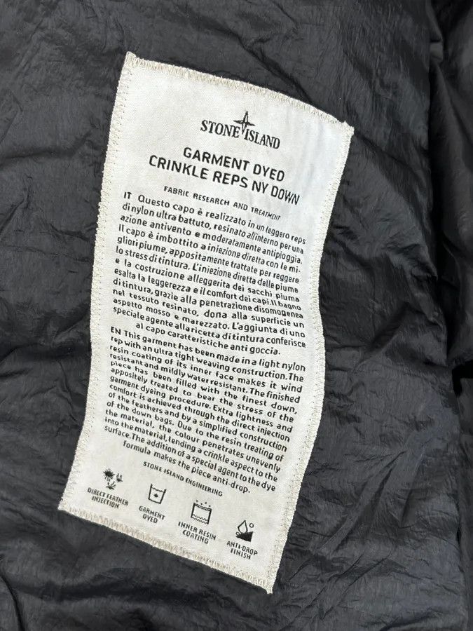 Stone Island AW2017 Stone Island Black Dyed Crinkle Reps Black Hooded Puffer Jacket Size US L / EU 52-54 / 3 - 12 Thumbnail