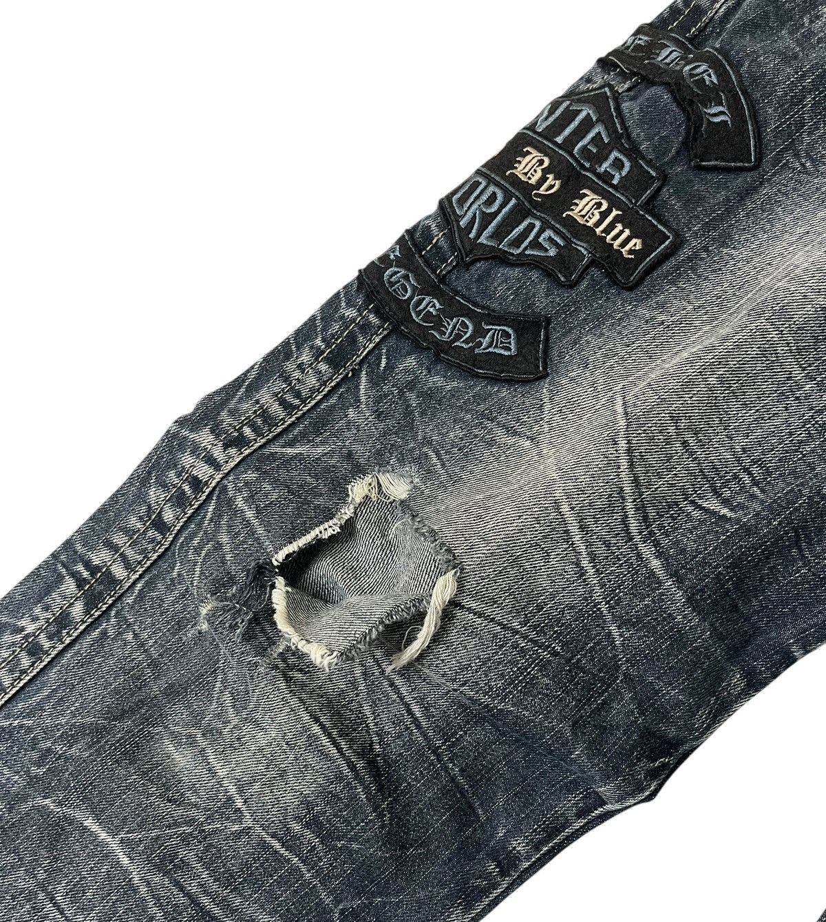 Japanese Brand Japan Brand Blow By Blue Stone Wash Patches Denim Jeans Size US 33 - 8 Thumbnail