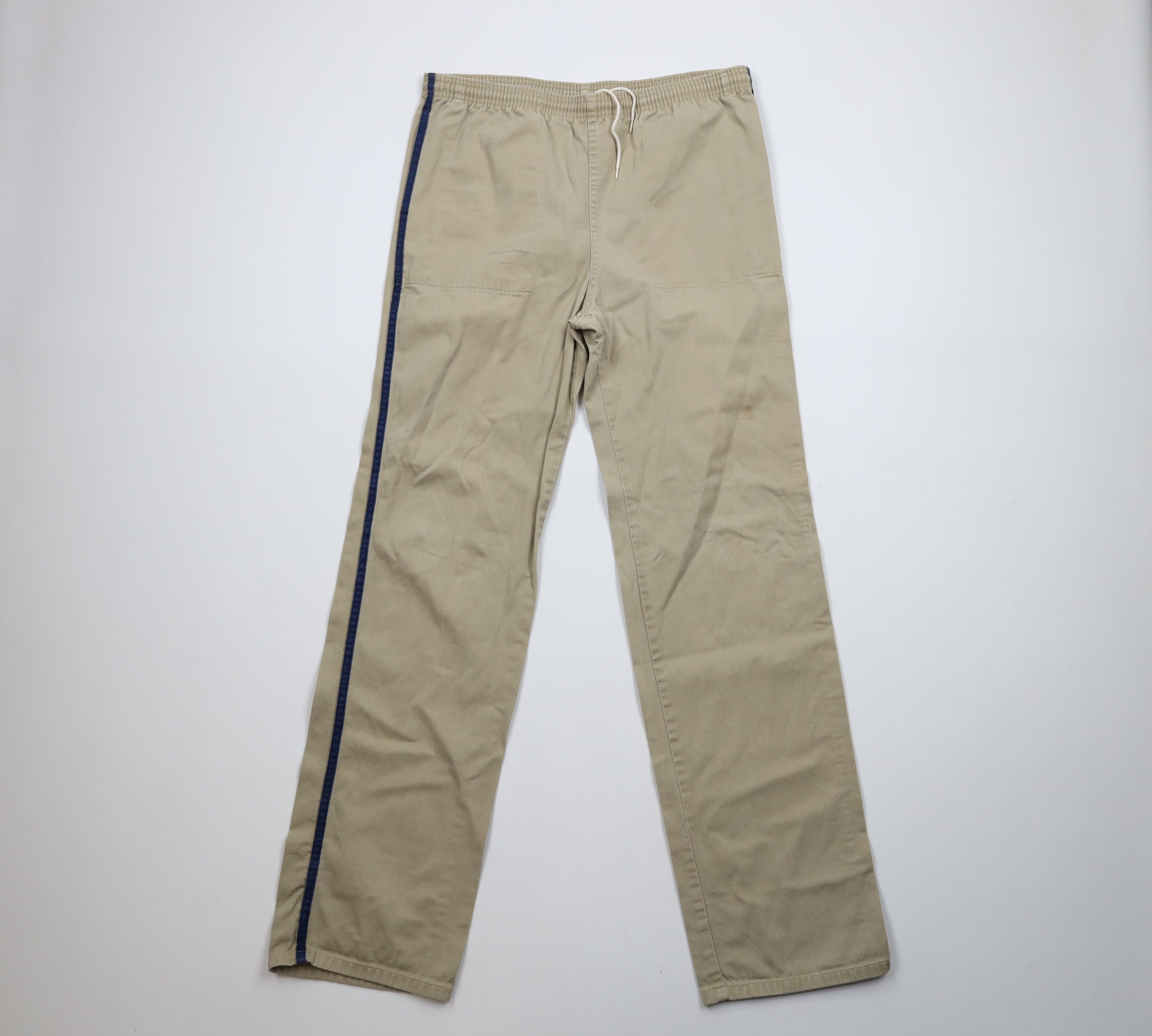 Nike × Vintage Vintage 80s 90s Nike Mini Swoosh Striped Pants Cotton USA Size US 34 / EU 50 - 1 Thumbnail