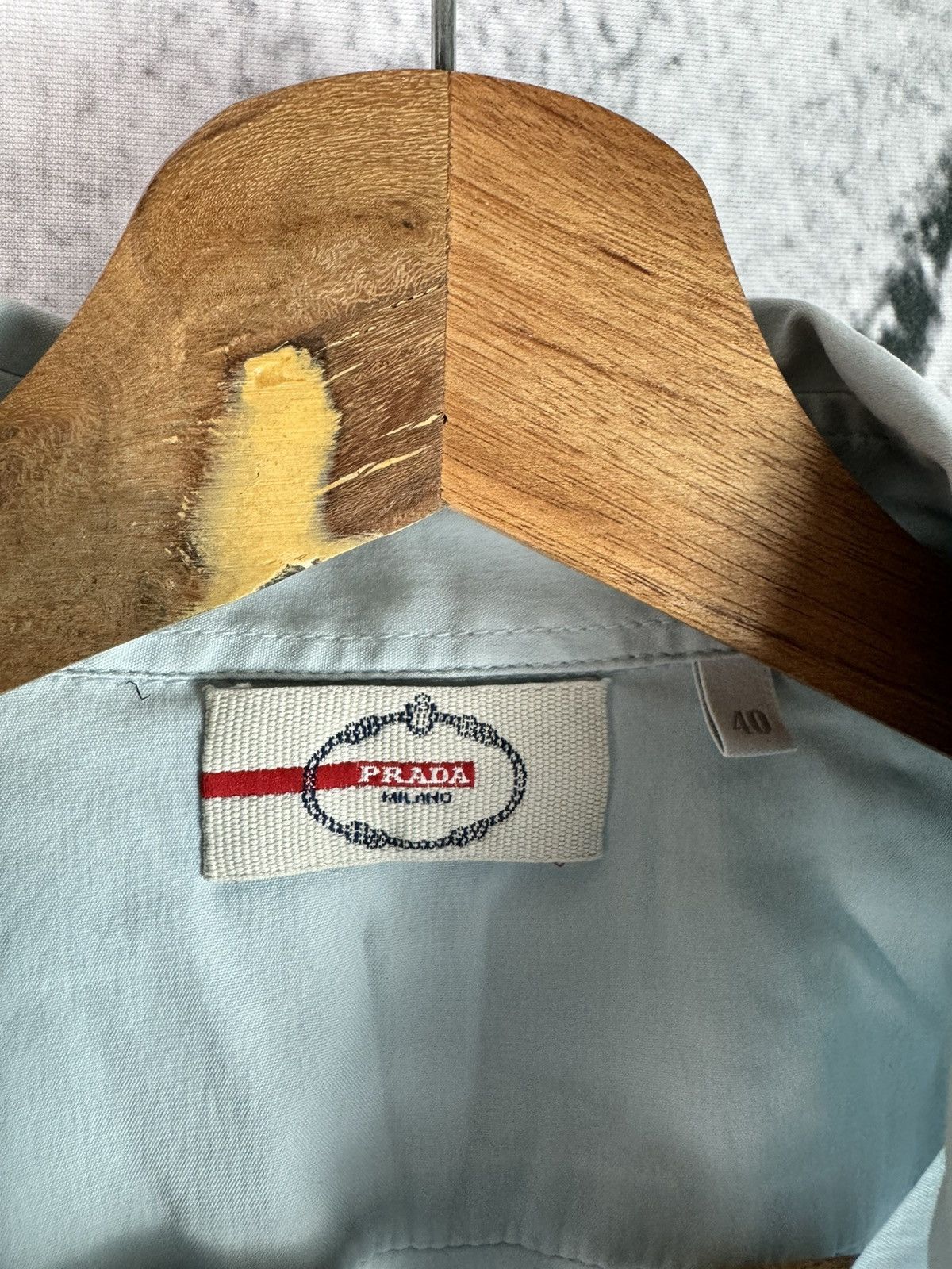 Prada Prada Milano Formal Designer Logo Pocket Shirt Size US L / EU 52-54 / 3 - 3 Thumbnail