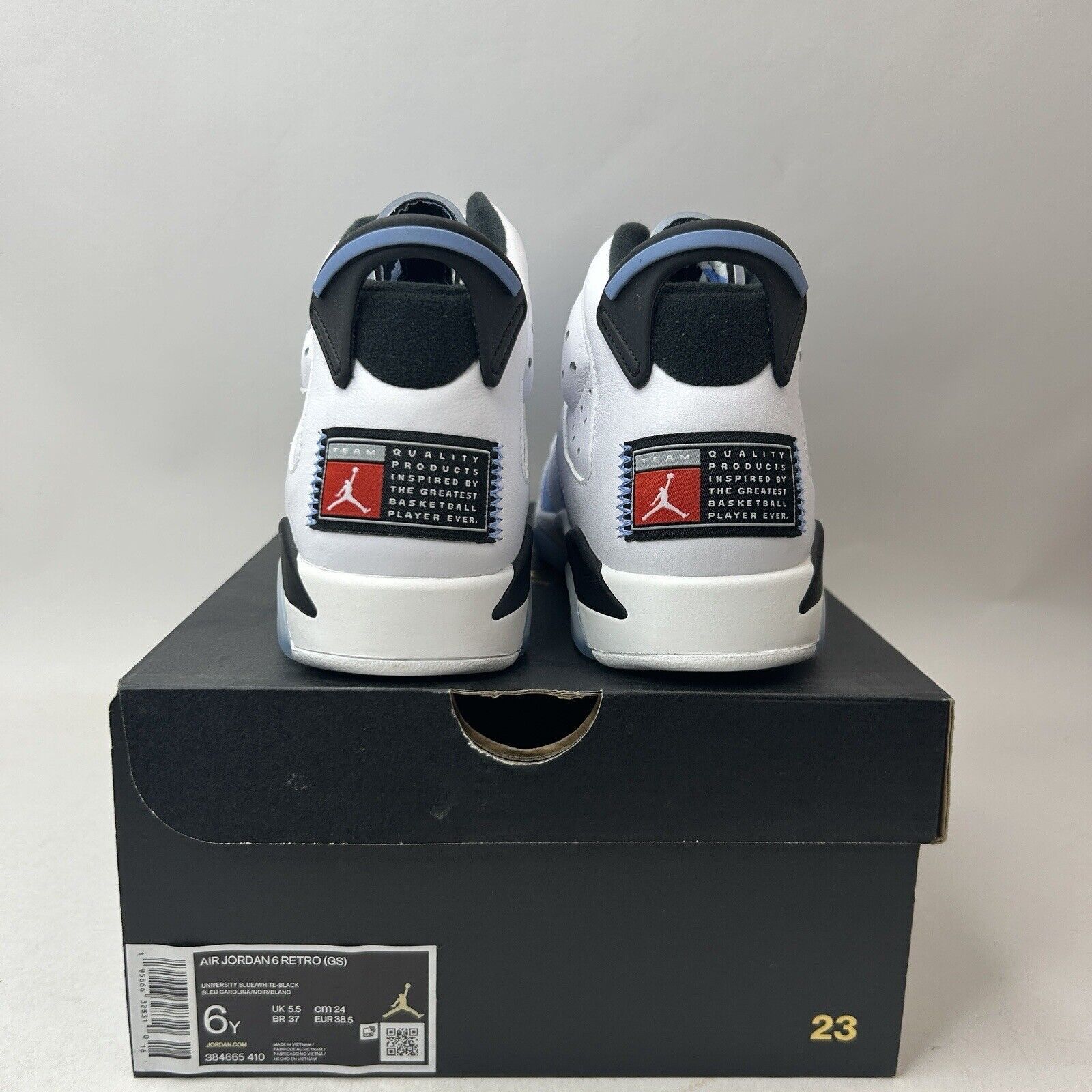 Nike Nike Air Jordan 6 Retro GS “UNC/White University Blue” 2023 Size US 7.5 / IT 37.5 - 4 Thumbnail