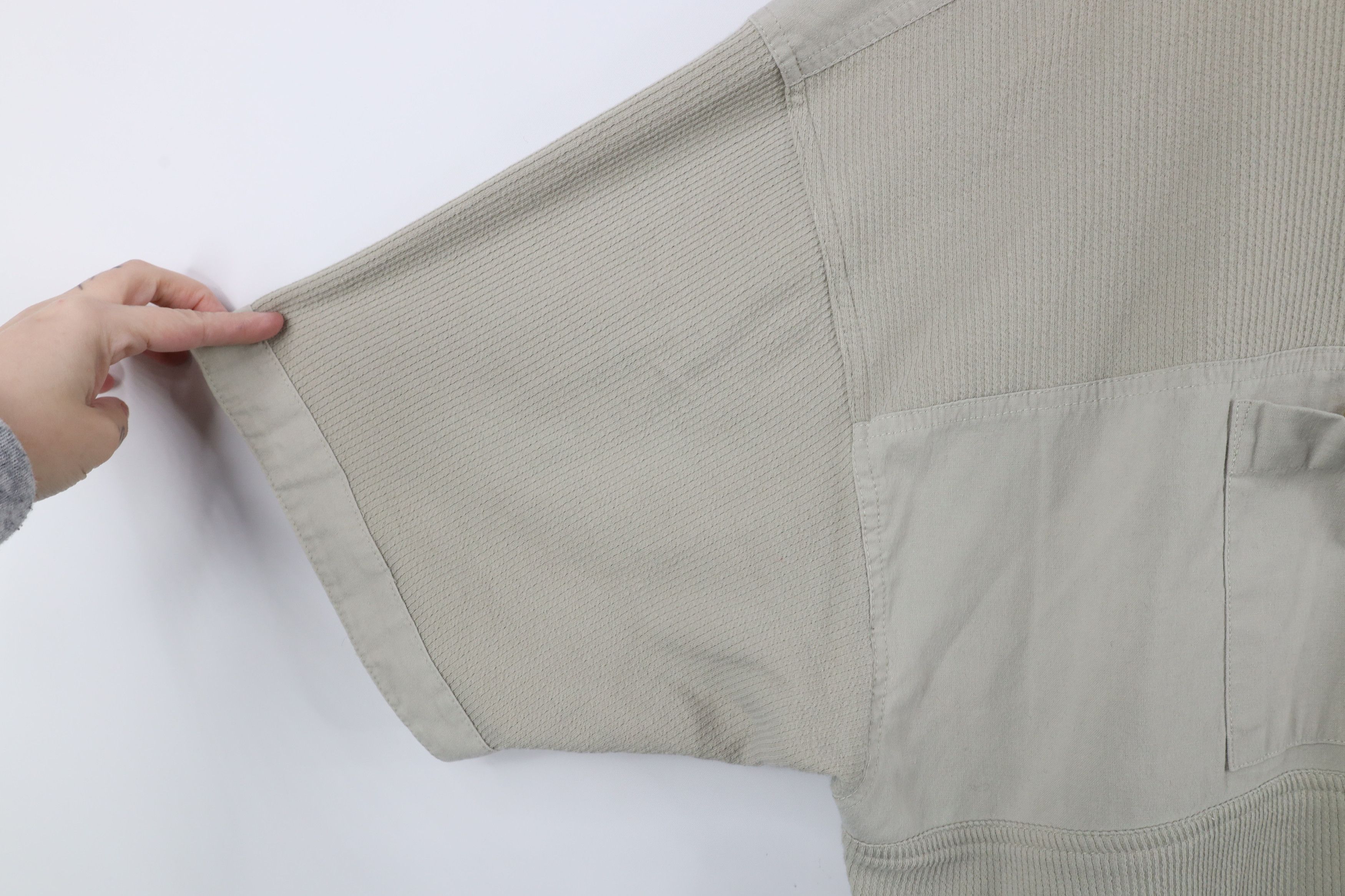 Vintage Vintage 90s Streetwear Ribbed Knit Pullover Polo Shirt Beige Size US XXL / EU 58 / 5 - 6 Thumbnail