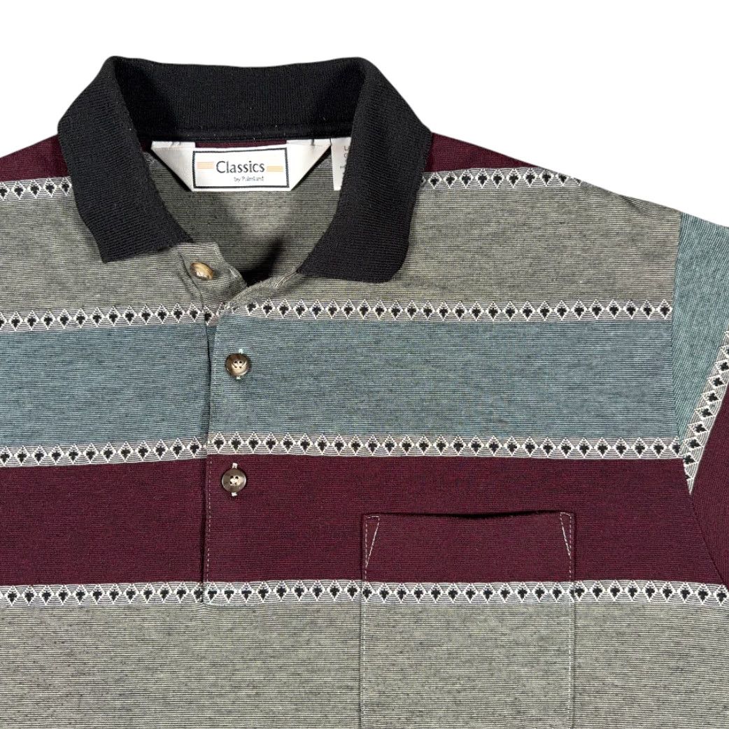 Vintage VINTAGE Classics by Palmland Polo Shirt Adult M Gray Striped Golf 90s Mens Size US M / EU 48-50 / 2 - 2 Thumbnail