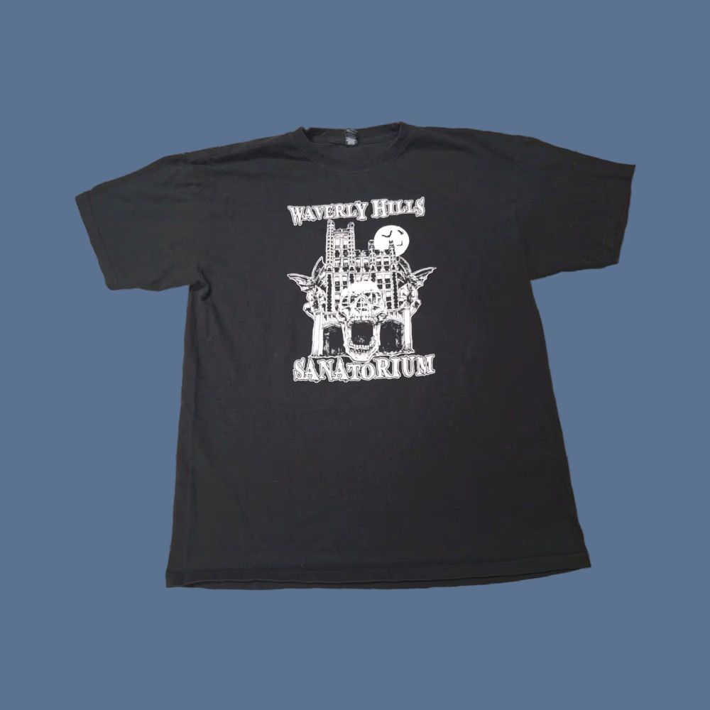 Vintage Waverly Hills Sanitorium Skull Horror Haunted Hospital Louisville KY Shirt XL Unisex Adults Black T-Shirt M&O KNITS Size US XL / EU 56 / 4 - 1 Thumbnail