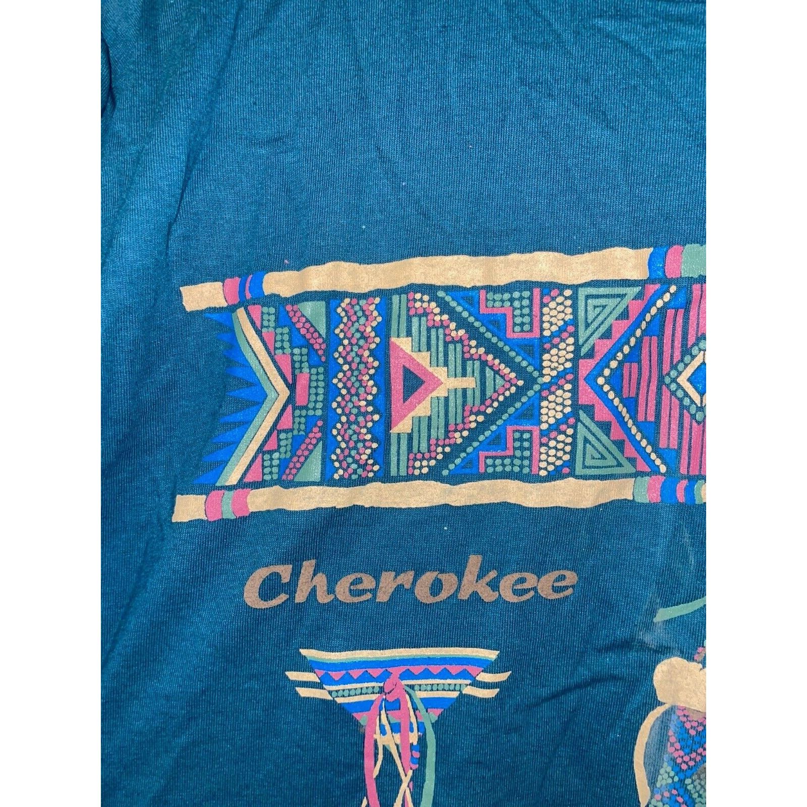 Jerzees Vintage Cherokee Native American Shirt Indian Tee VTG 90s L Size US L / EU 52-54 / 3 - 2 Thumbnail
