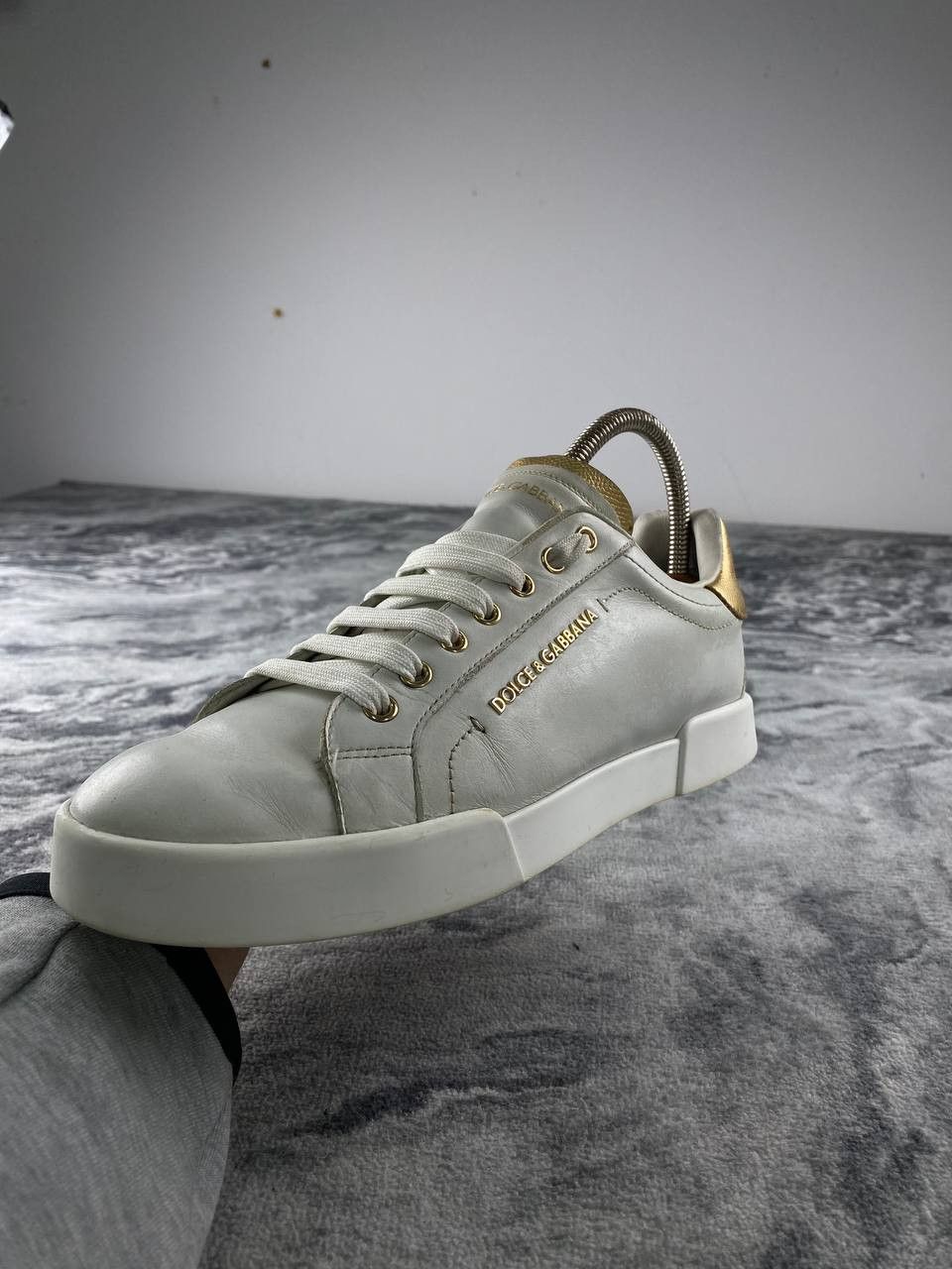 Dolce & Gabbana Dolce & Gabbana Portofino Leather Trainers Men Size 41 White Size US 8 / EU 41 - 10 Thumbnail