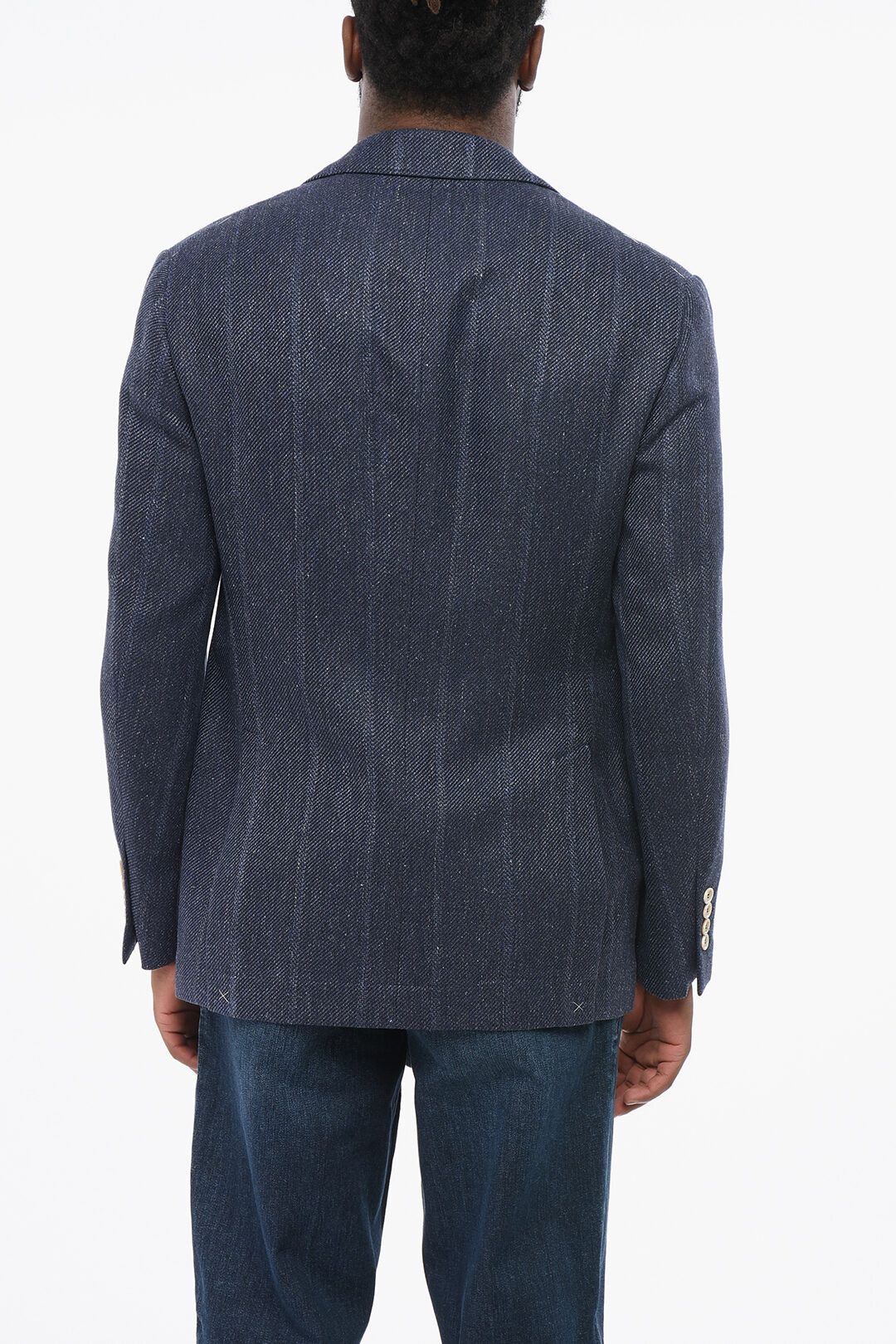 Brunello Cucinelli og1mm0725 Twill Linen Blend Single-breasted Blazer in Blue Size US XL / EU 56 / 4 - 2 Thumbnail