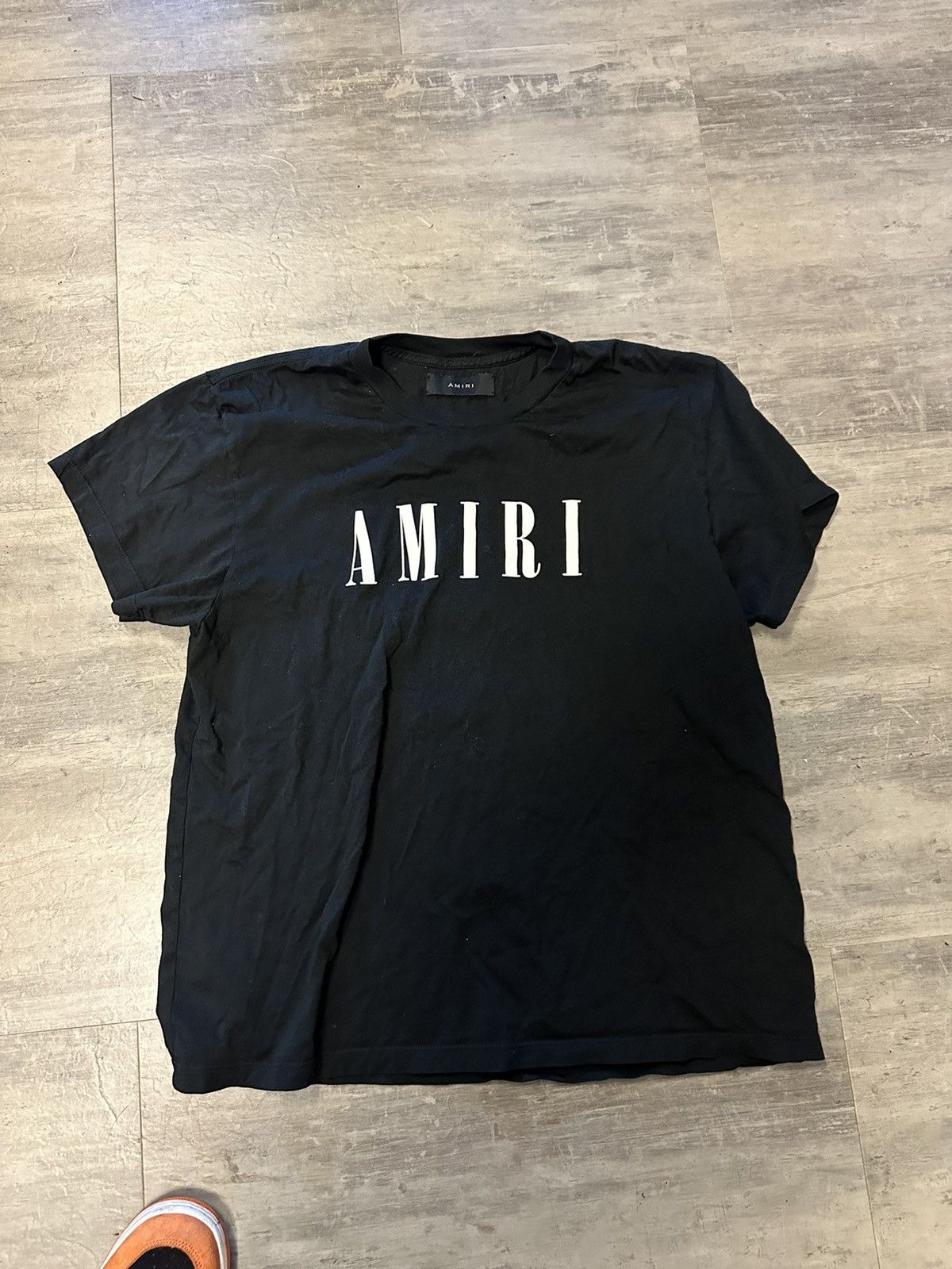 image of Amiri Pre Owned Logo T Shirt Large in Black, Men's (Size XL)