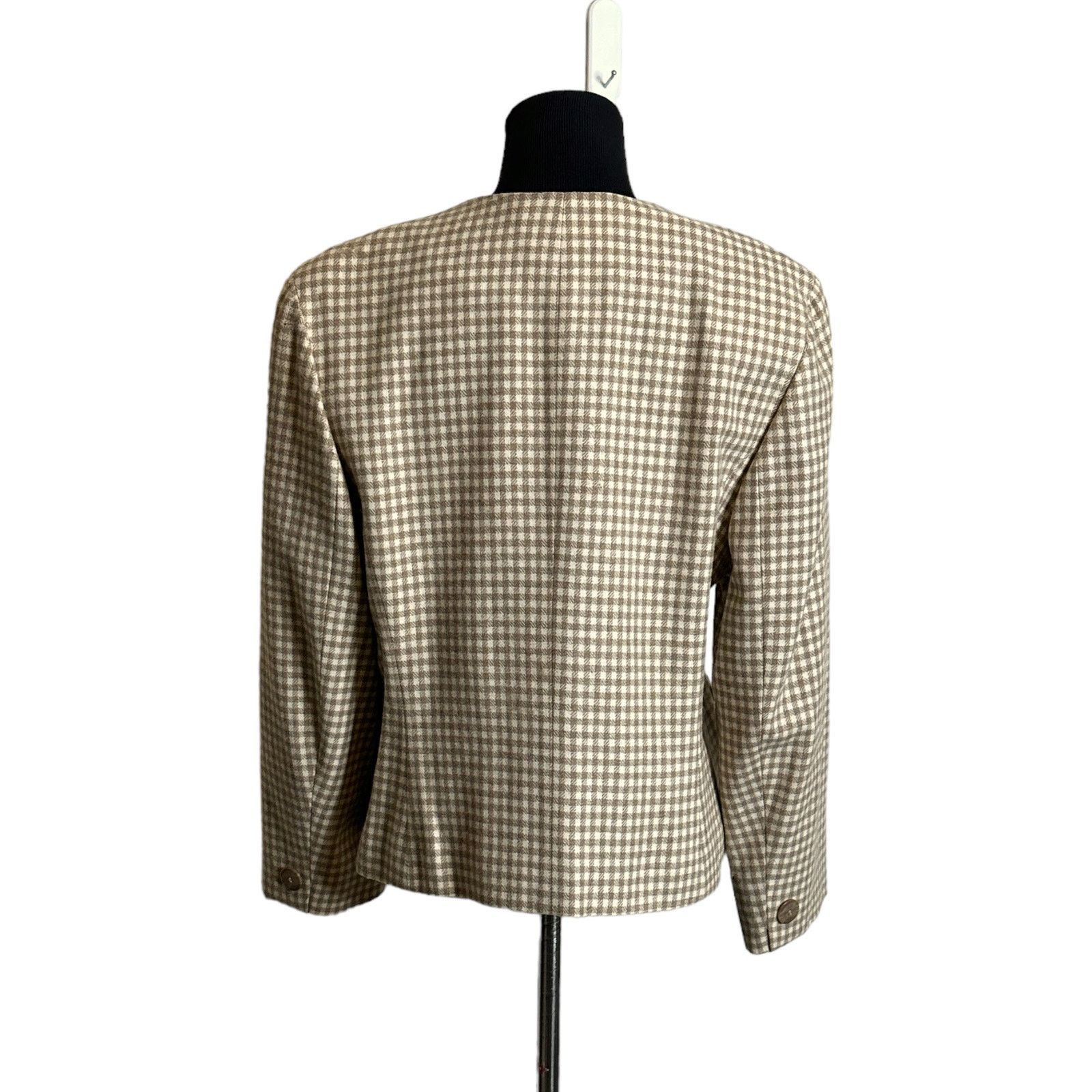 Pendleton Pendleton vintage beige gingham wool button blazer size P14 Size XL / US 12-14 / IT 48-50 - 2 Thumbnail