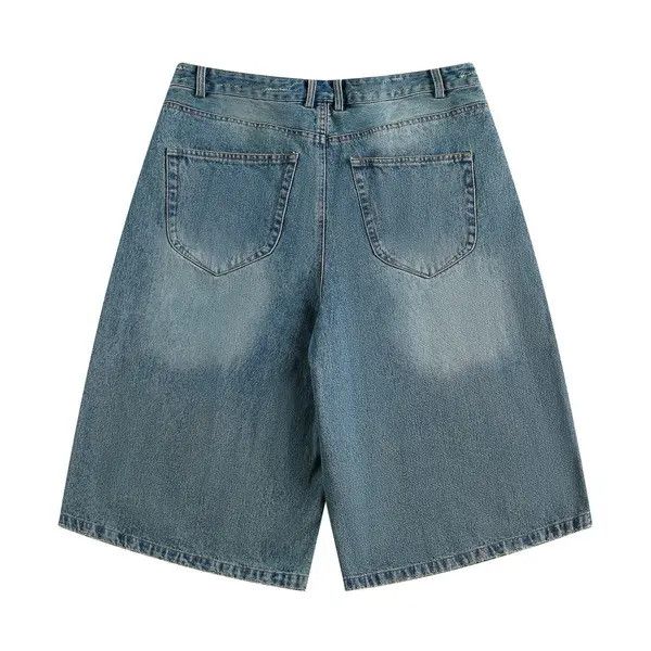 Japanese Brand Men's casual punk distressed loose washed denim shorts Size US 32 / EU 48 - 2 Thumbnail