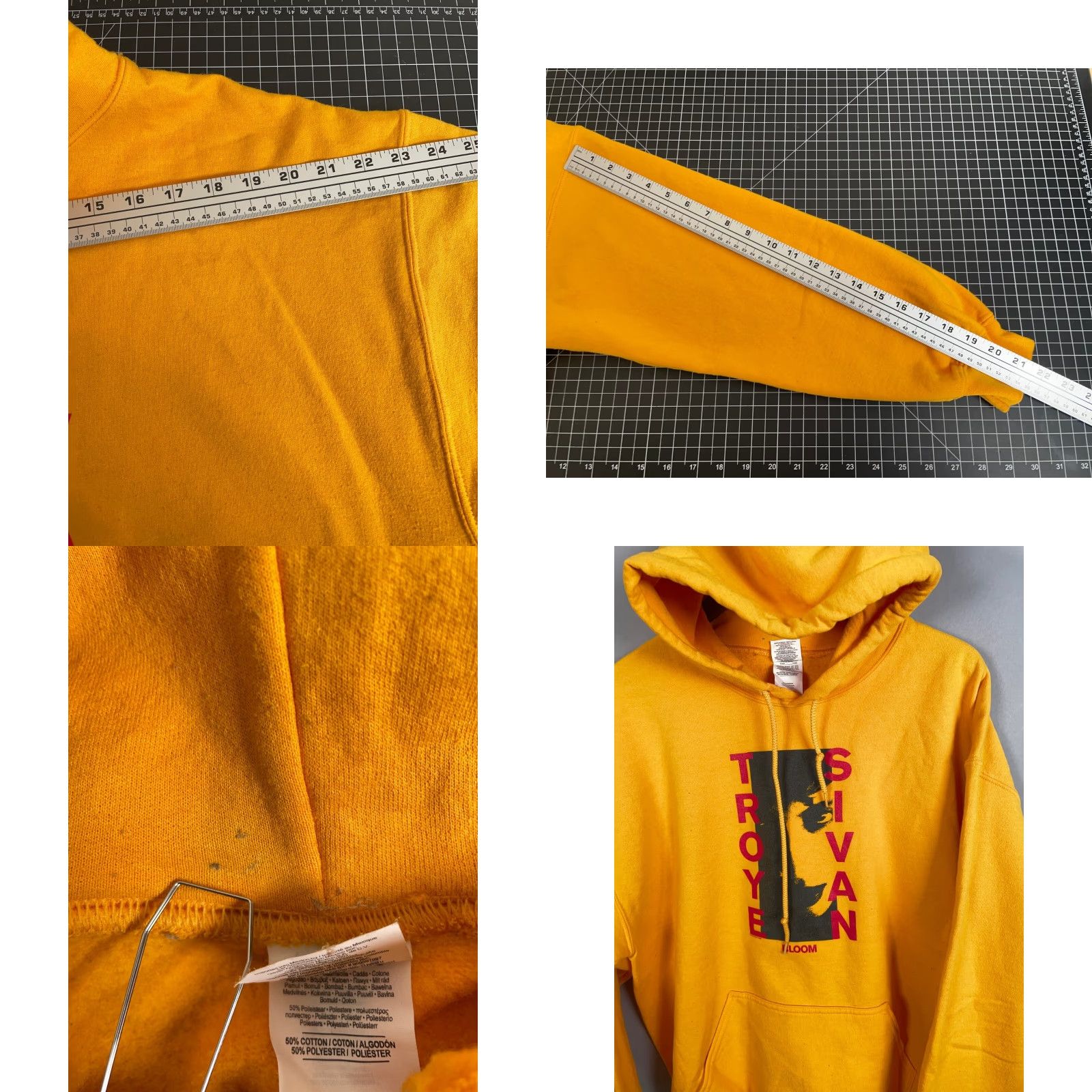Gildan Troye Sivan Bloom Hoodie Adult Large Gold Yellow Sweatshirt Drawstring 2018 Size US L / EU 52-54 / 3 - 8 Thumbnail