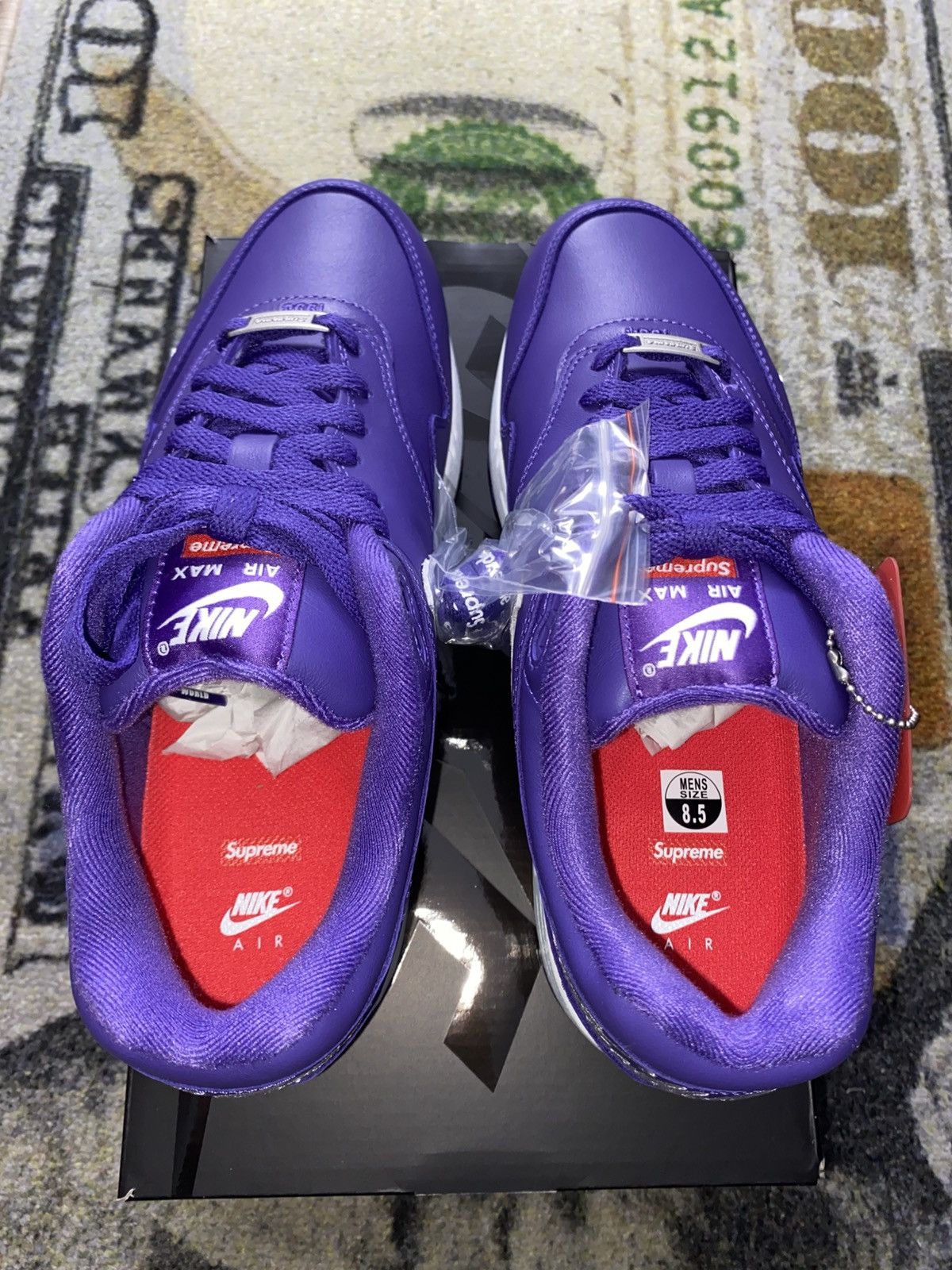 Nike × Supreme Supreme Nike Air Max 1 ‘87 SP Purple Size US 8.5 / EU 41-42 - 6 Thumbnail