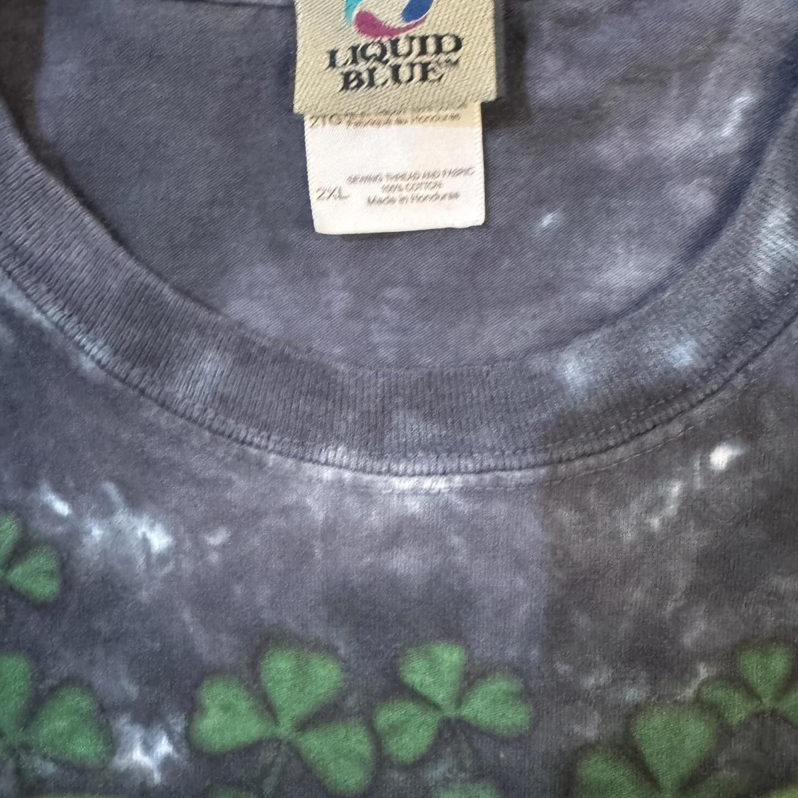 Liquid Blue Liquid Blue Shamrock size 2XL Green yellow tie dye t-shirt Size US XXL / EU 58 / 5 - 5 Thumbnail