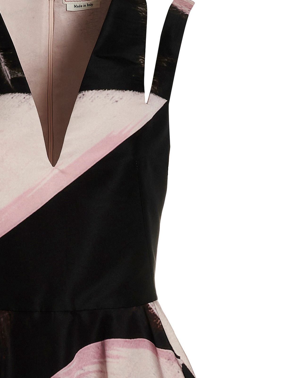 Alexander McQueen o1y0325 Midi Dress in Black & Pink Size M / US 6-8 / IT 42-44 - 3 Thumbnail