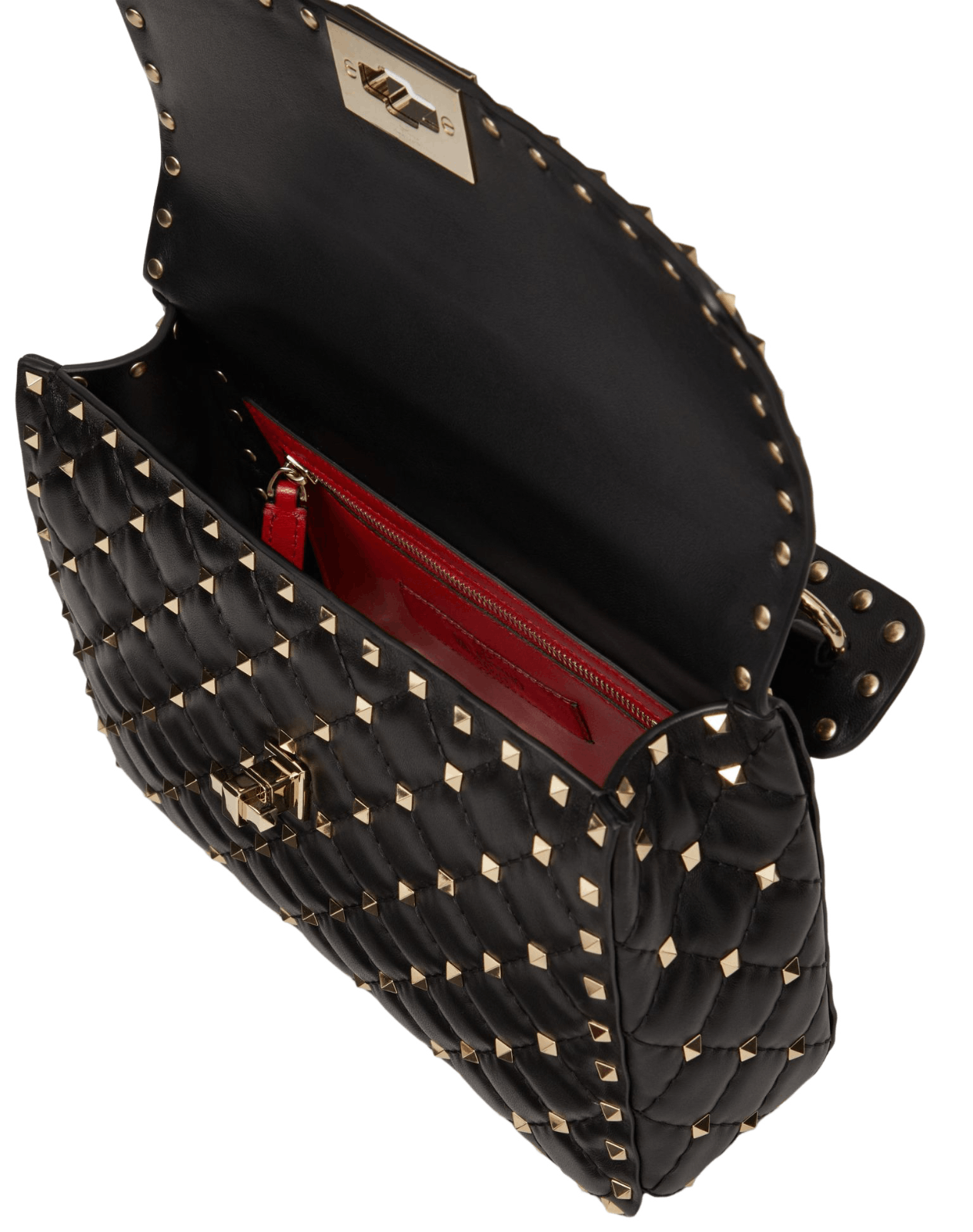 Valentino VALENTINO Rockstud Spike Medium Black Leather Shoulder Bag Size ONE SIZE - 5 Thumbnail
