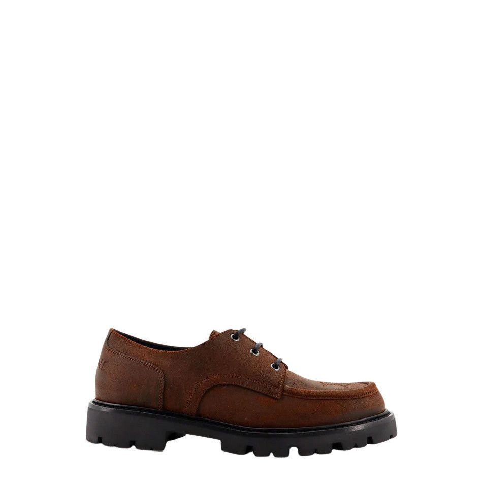 CELINE Margaret $1250 Dark Brown Suede Derby Shoes New & Aut