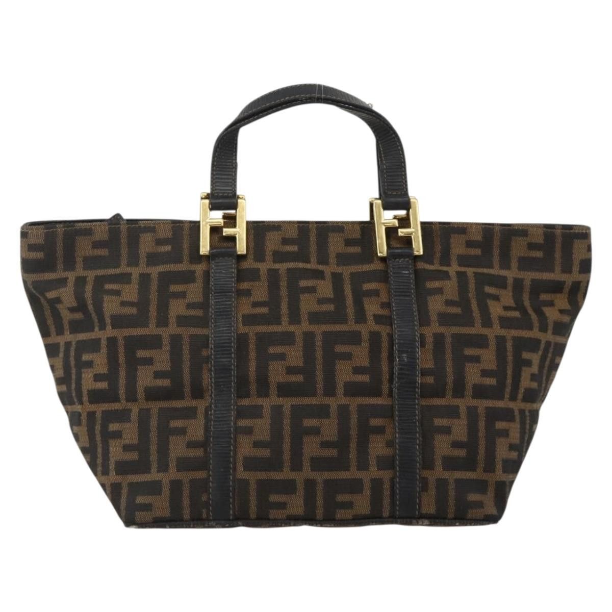 Fendi FENDI Zucca Canvas Hand Bag Brown Black Auth 175625 - Size ONE SIZE - 13 Thumbnail