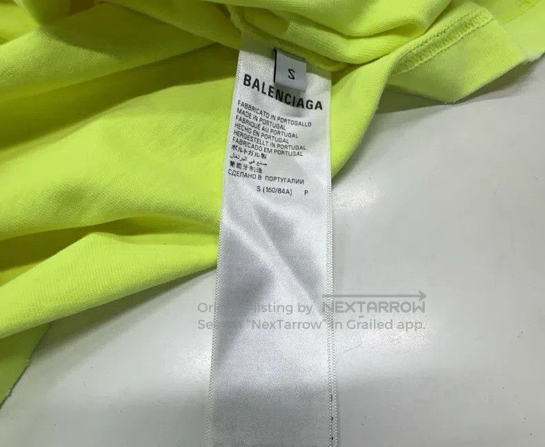 Balenciaga Balenciaga Neon Yellow Tape Logo Short Sleeve T-Shirt Size US S / EU 44-46 / 1 - 4 Thumbnail