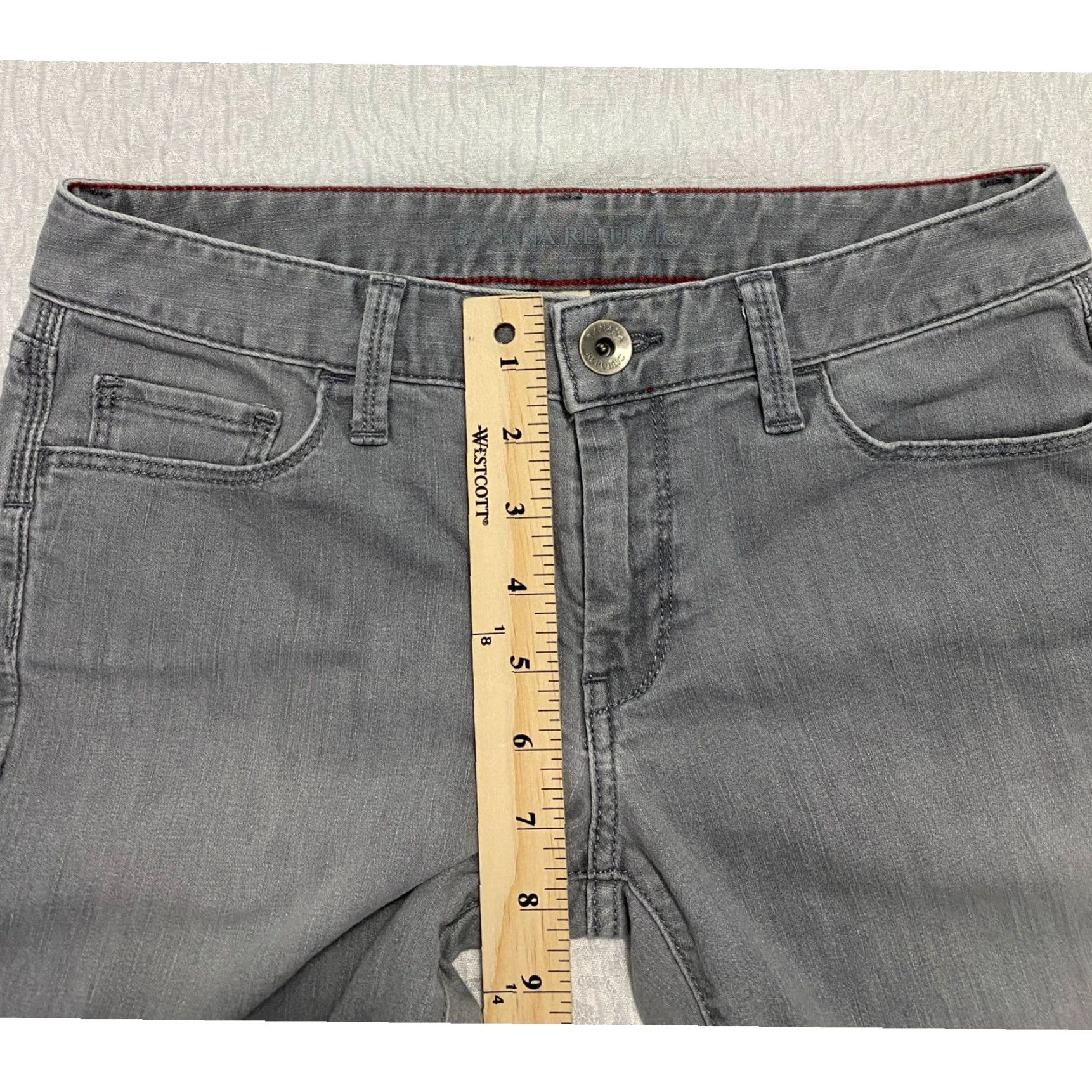 Banana Republic Banana Republic Jeans Slim Gray Wash Women's 26 Slim Fit Denim 5-Pocket Button Zip Cotton Blend Spandex Size 26" / US 2 / IT 38 - 7 Thumbnail
