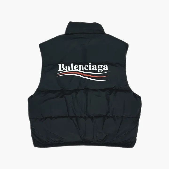 Balenciaga Balenciaga Black Logo Print Stand Collar Vest 0079-2507 Size US L / EU 52-54 / 3 - 3 Thumbnail