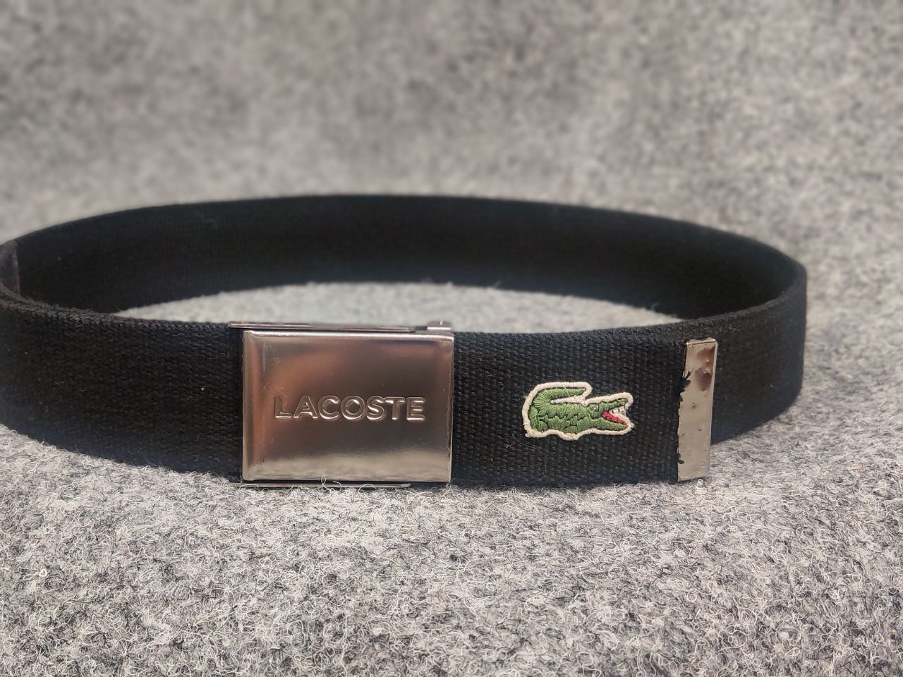 Lacoste Vintage 90's Lacoste Black Alligator Canvas Buckle Belt Y2K Size ONE SIZE - 2 Thumbnail