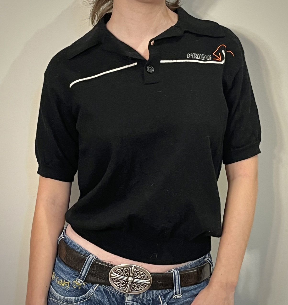 Prada Black Wool Prada polo shirt Size US S / EU 44-46 / 1 - 1 Thumbnail