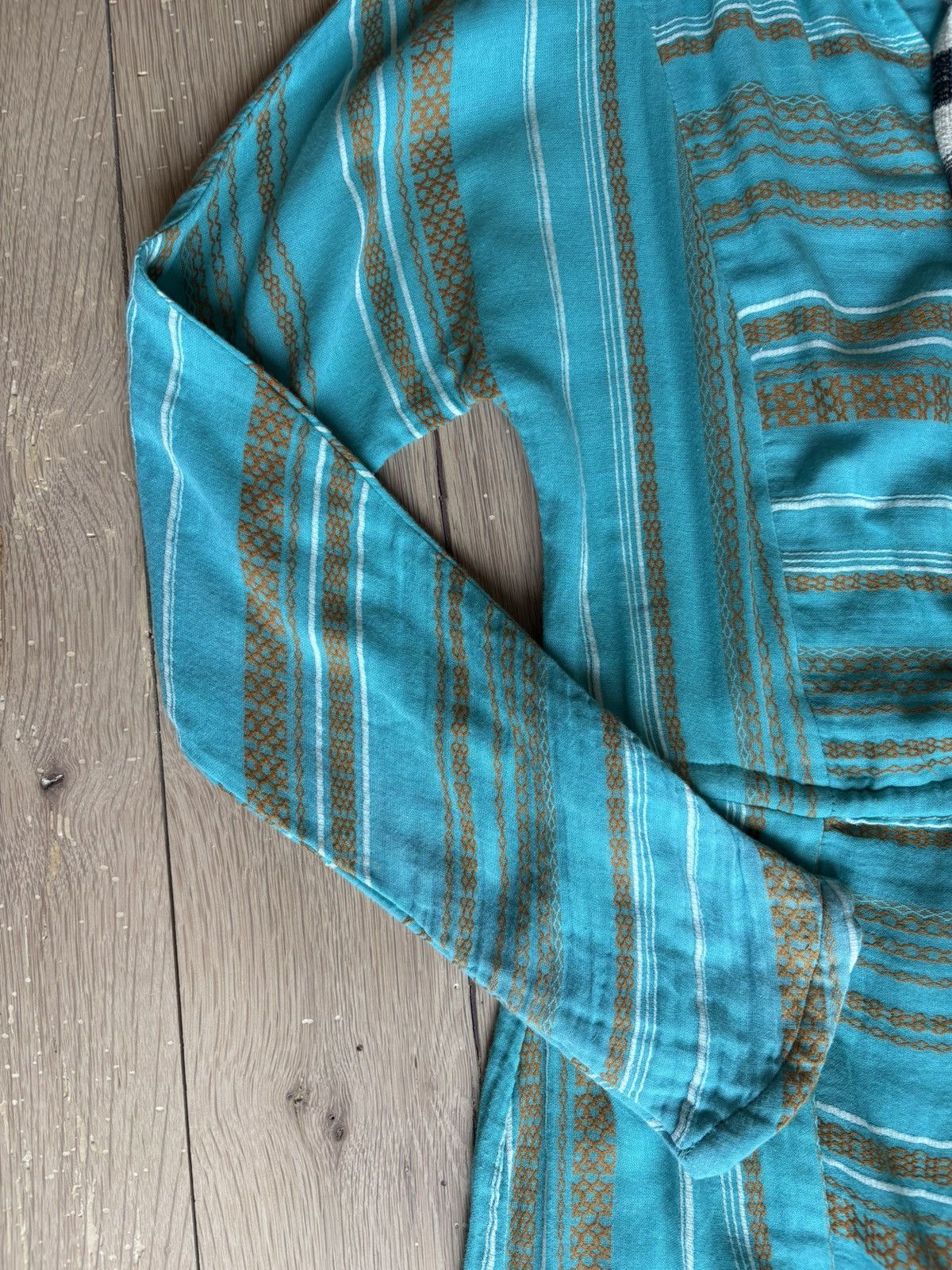 Other Vintage Ace & Jig Teal and Gold Summer Midi Dress Tie Waist Size M / US 6-8 / IT 42-44 - 5 Thumbnail