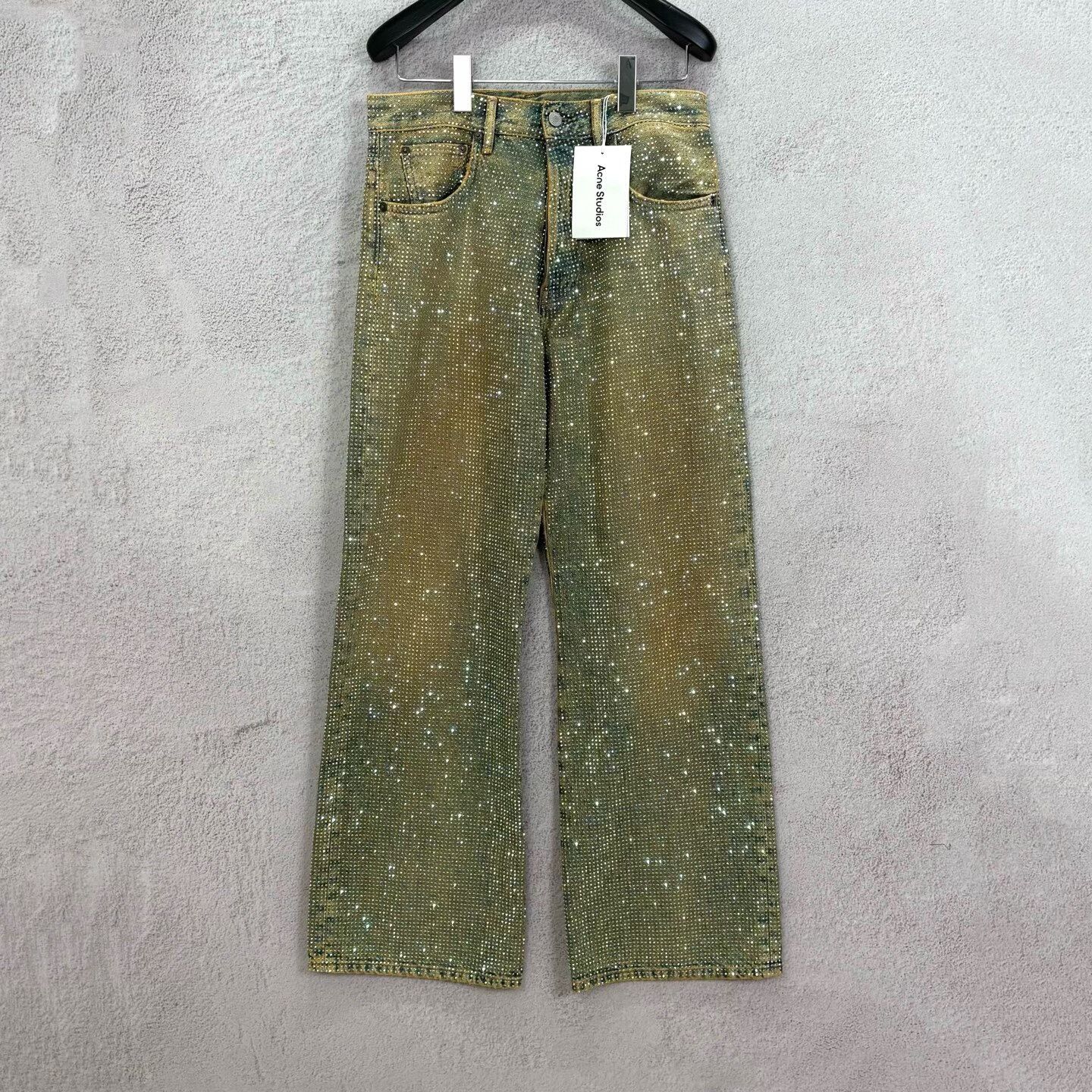 Acne Studios Acne Studios 2021F Crystal Sparkle Diamond-Encrusted Loose Size US 27 - 1 Thumbnail