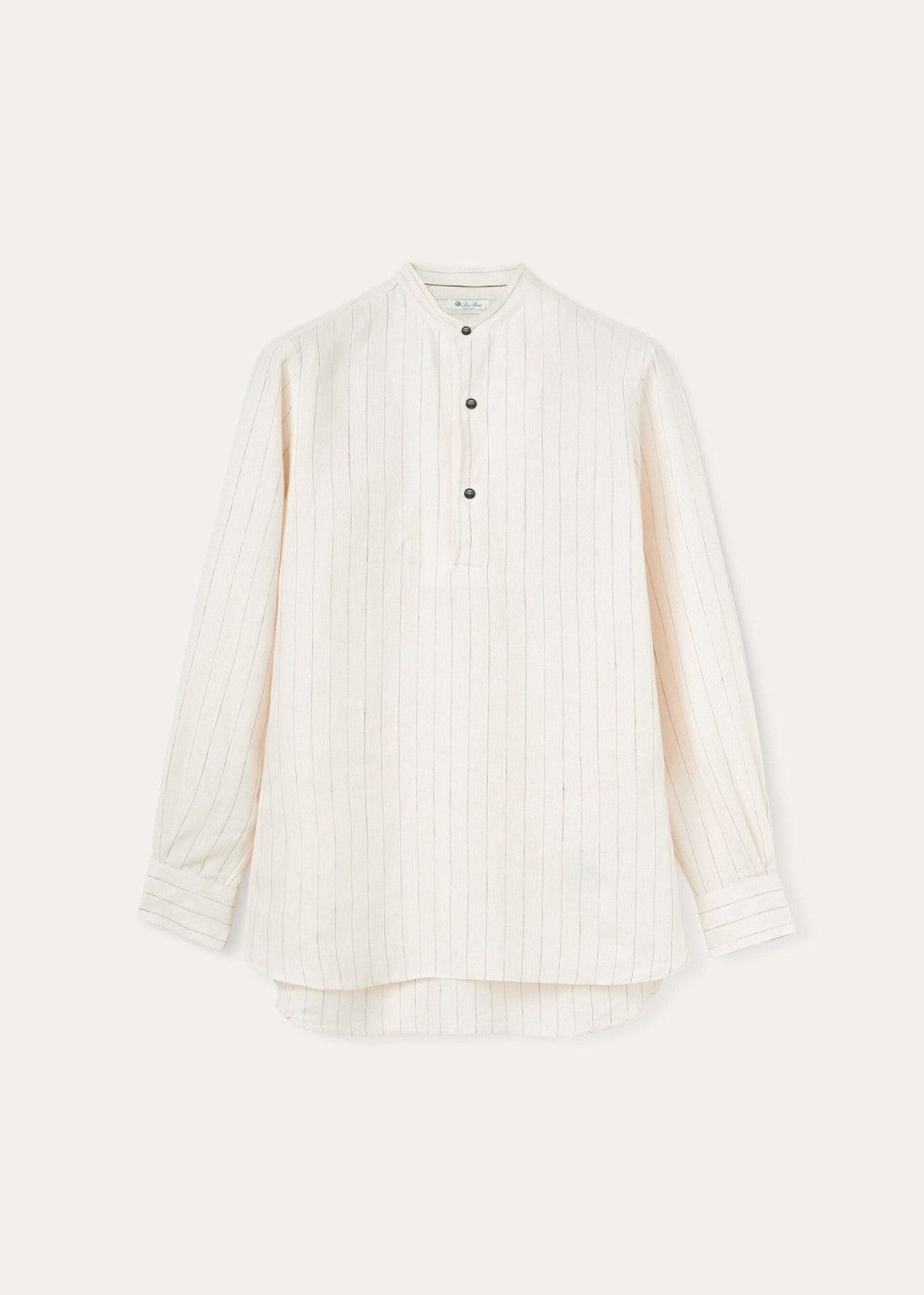 Loro Piana o1srvl11e0325 FAO0352 Collarless Shirt in White Size US M / EU 48-50 / 2 - 1 Thumbnail