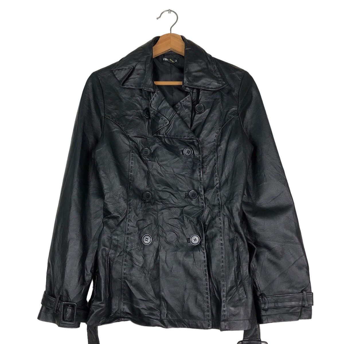 Japanese Brand 🔥Biker Leather Jacket Soft Parachute Design Chest Mania Size US M / EU 48-50 / 2 - 1 Thumbnail