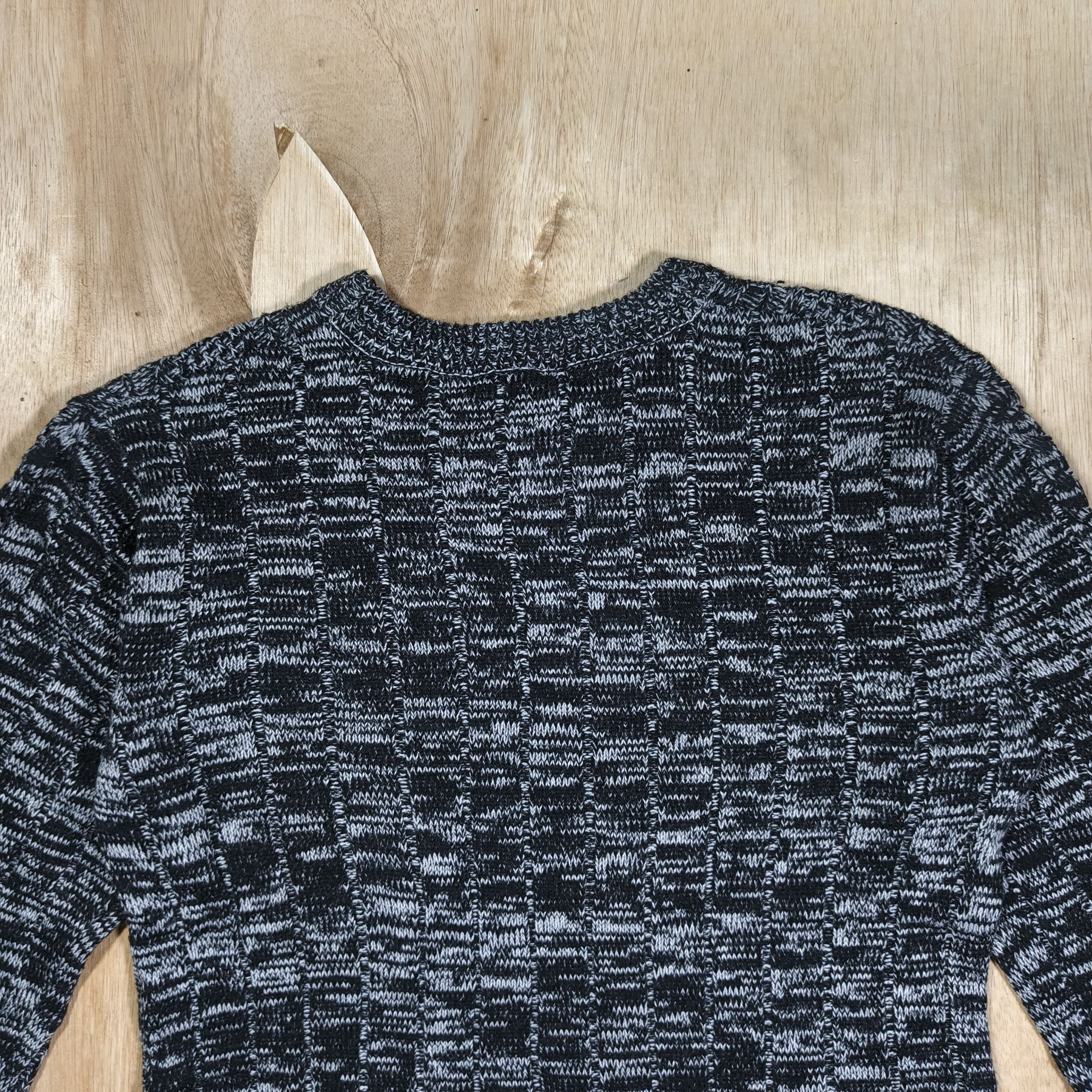 semanticdesign Semanticdesign Black&Grey Marled Cable Knitwear Size US L / EU 52-54 / 3 - 7 Thumbnail
