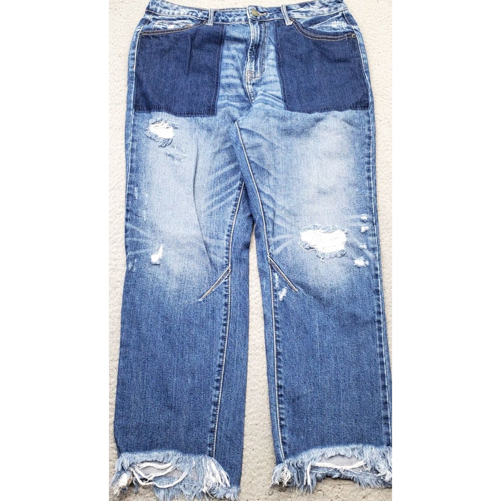 Vintage Hidden Jeans Womens 30 Blue Denim Medium Wash Straight Leg Distressed Raw Hem Jeans - Womens Size 30 Blue Denim Straight Leg Distressed Size 30" / US 8 / IT 44 - 2 Thumbnail