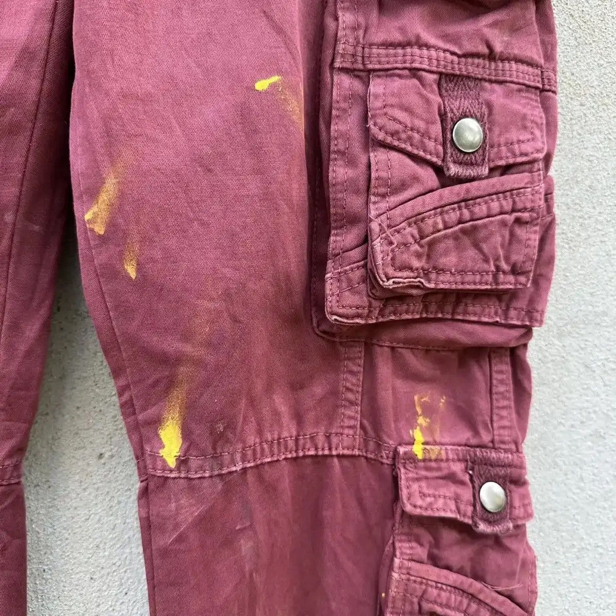 Beauty Beast SPLISH PAINTER FLARE/BOOTCUT TROUSERS MULTIPOCKET CARGO PANT Size US 29 - 7 Thumbnail