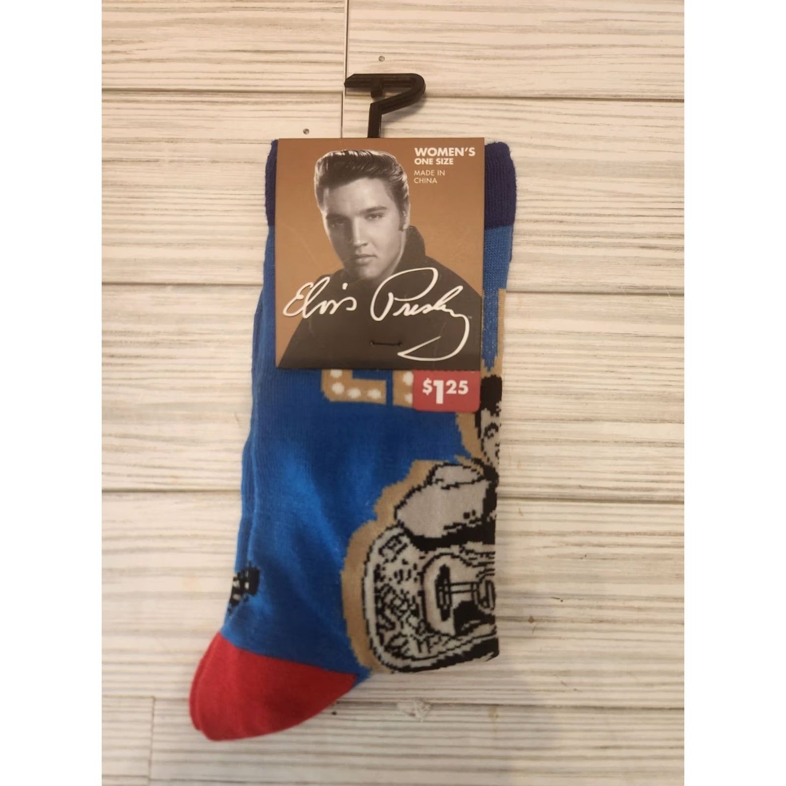 Vintage Elvis Crew Socks Womens One Size Presley Novelty New Women Size ONE SIZE - 2 Thumbnail