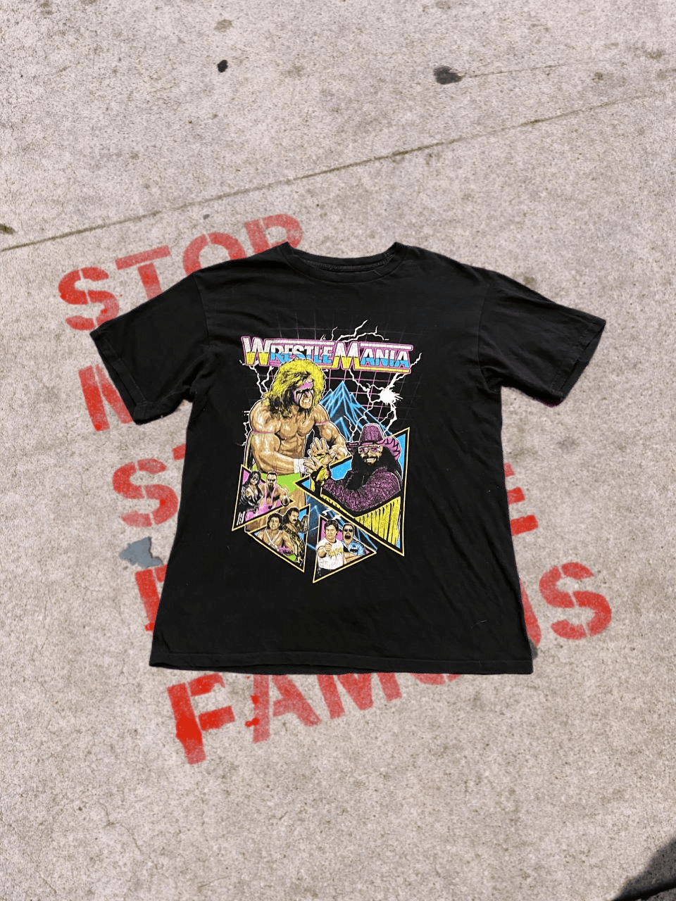 WWE Retro WWF WrestleMania VI Shirt Mens Black Graphic Tee Size US M / EU 48-50 / 2 - 1 Thumbnail