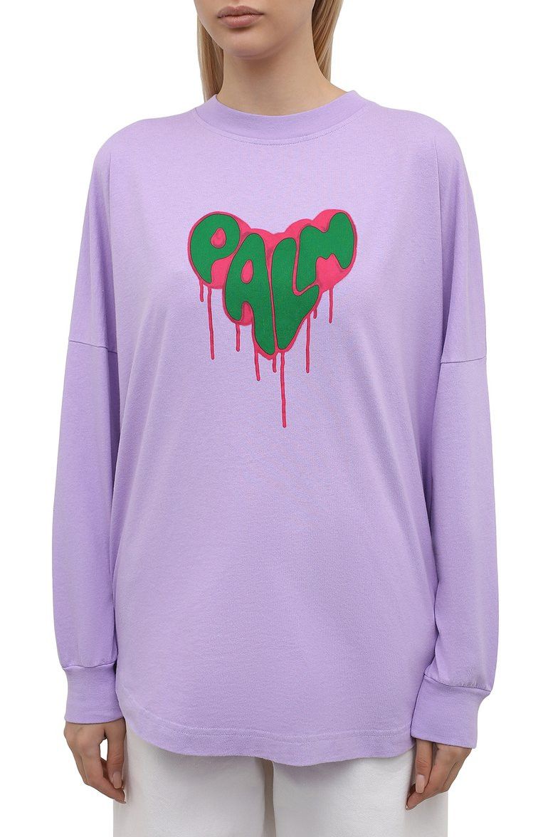 Palm Angels o1gr1nt0425 Spray Heart Over L/S T-Shirt in Purple Size S / US 4 / IT 40 - 2 Thumbnail