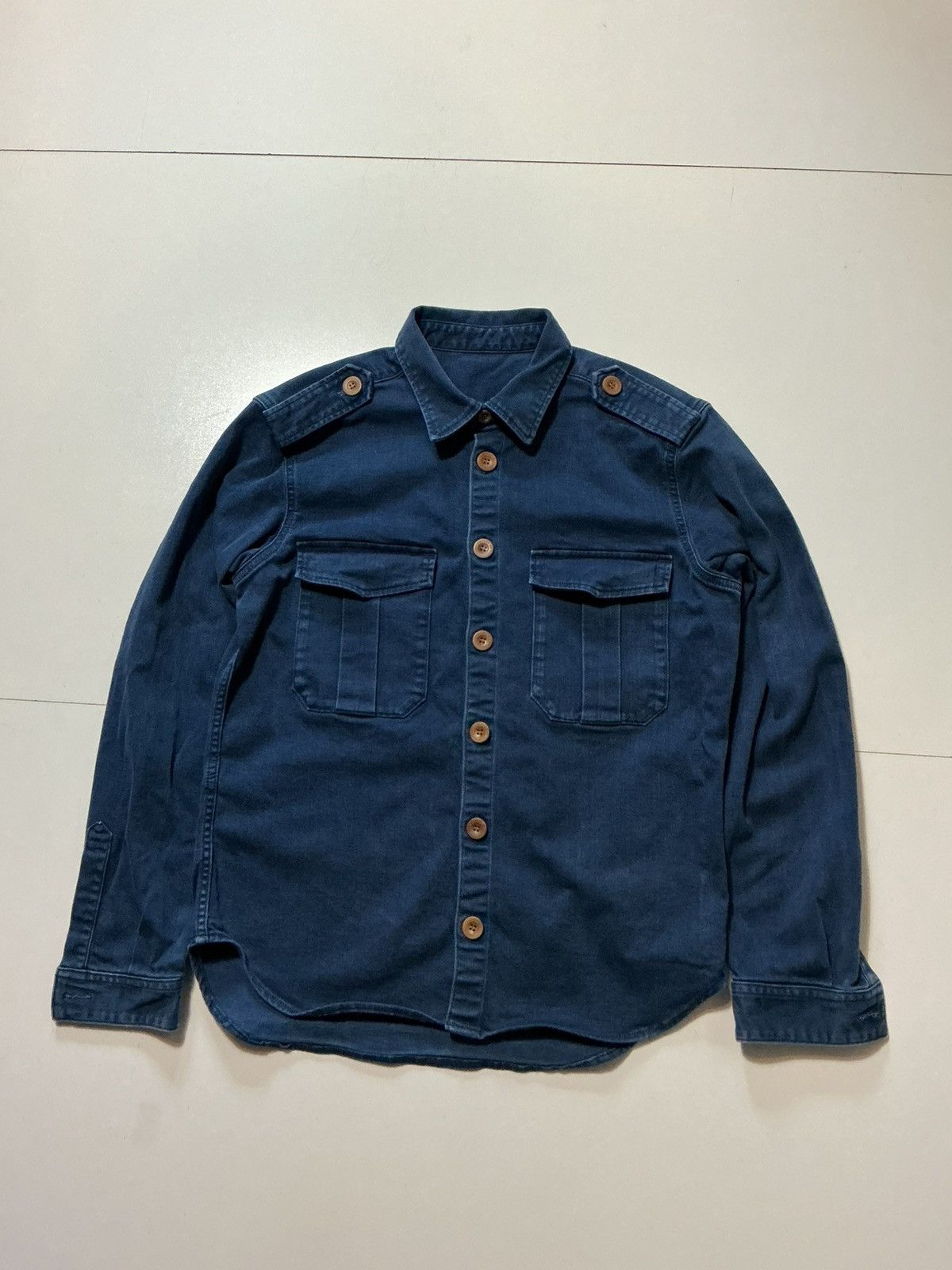 Other Vintage 55 Blue Military Officers Field L/S Shacket Shirt Size US S / EU 44-46 / 1 - 1 Thumbnail