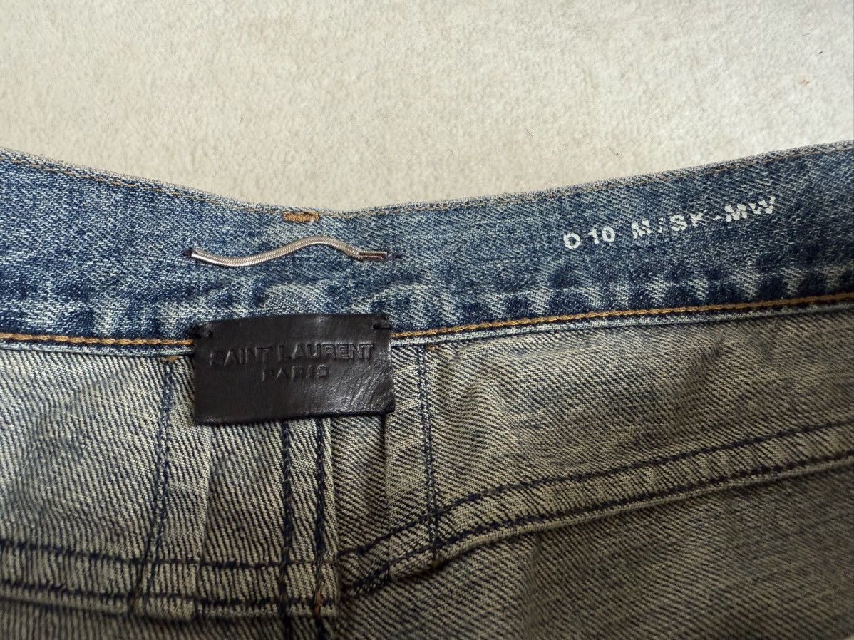 SS16 Saint Laurent selvedge knee rip jeans Hedi 31 crash
